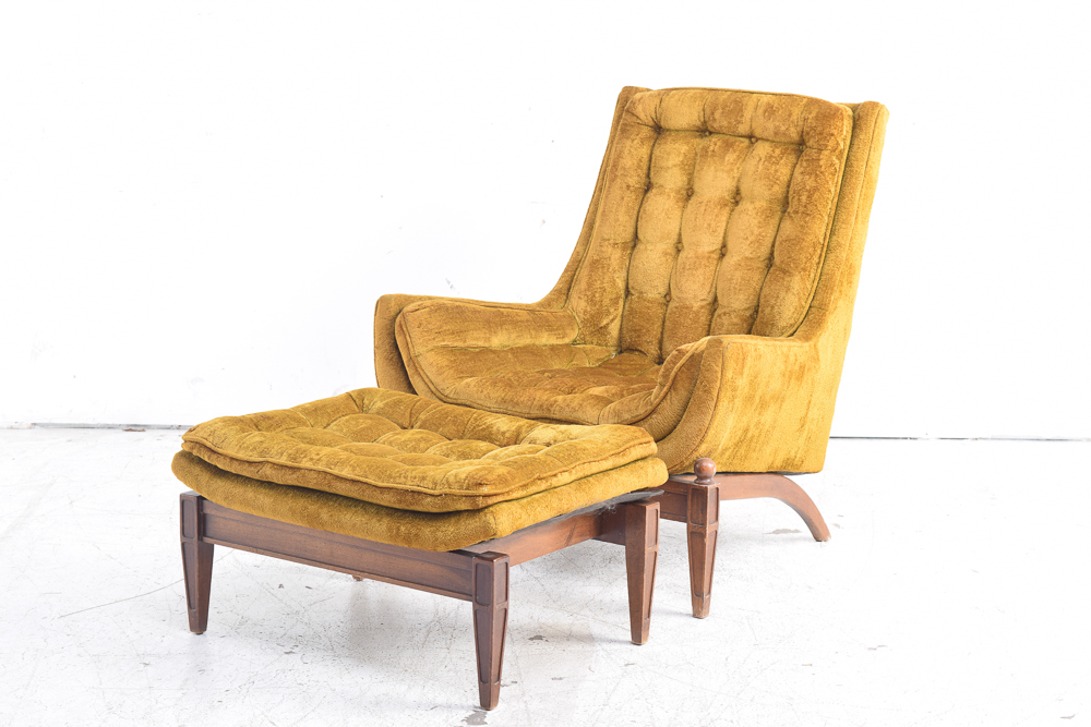 Mid Century Modern Club Chair with Ottoman by Sam Moore