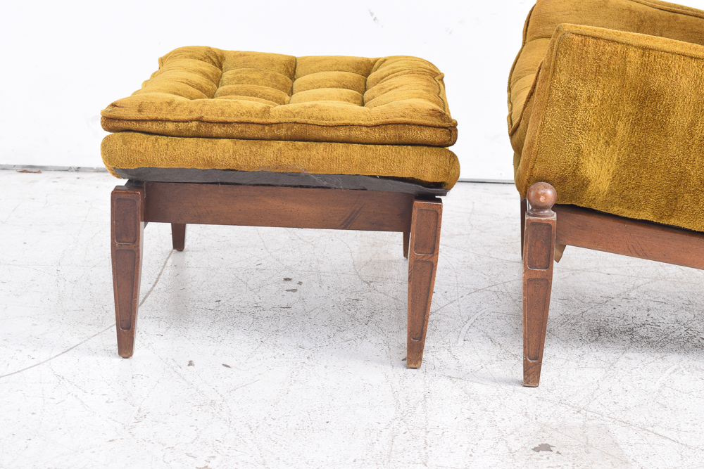 Mid Century Modern Club Chair with Ottoman by Sam Moore