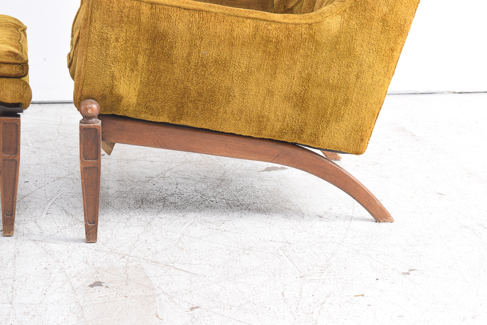 Mid Century Modern Club Chair with Ottoman by Sam Moore