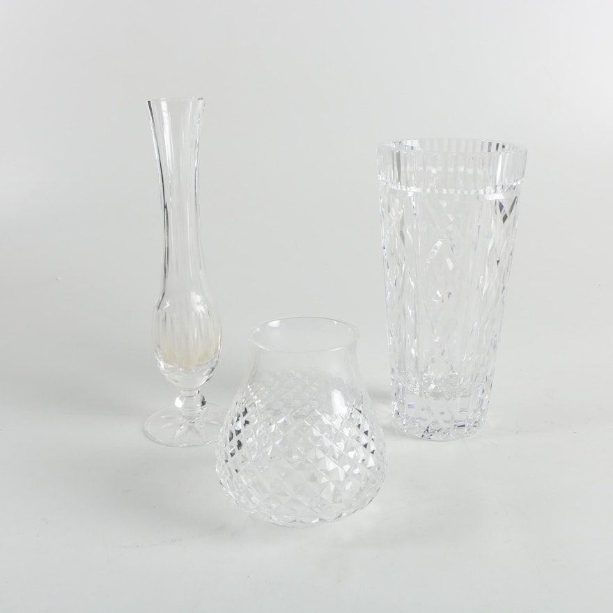 Waterford Crystal Vases with a Hurricane Shade