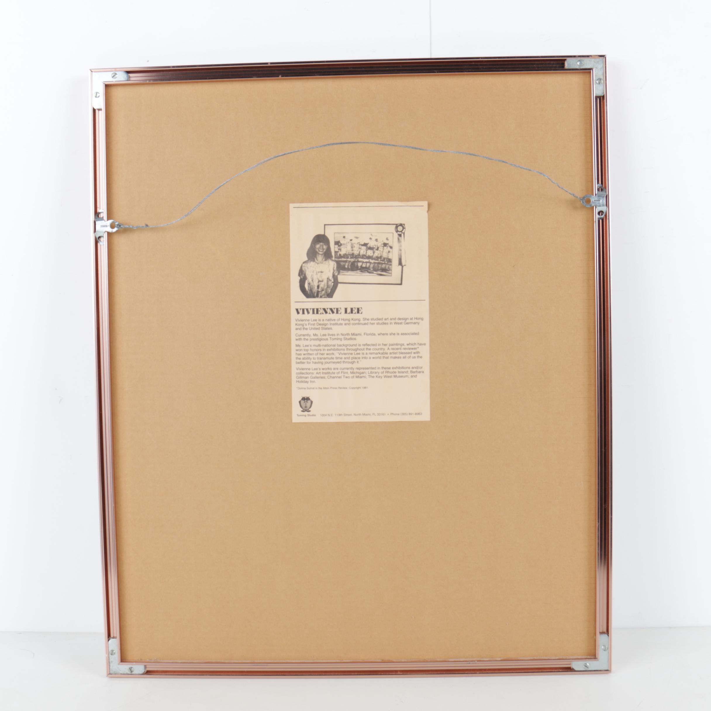 Vivienne Lee Gouache and Watercolor Painting of Fishing Village