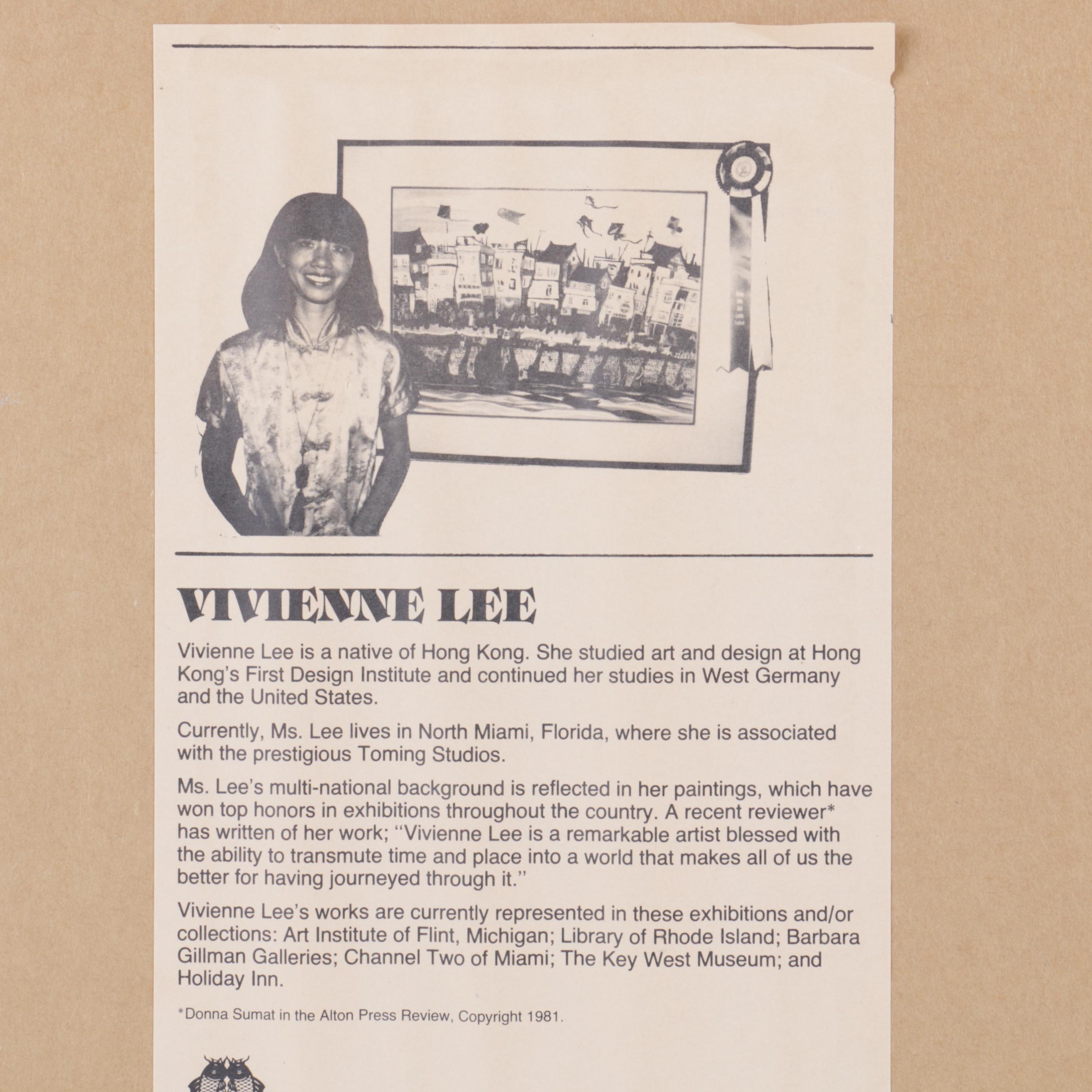 Vivienne Lee Gouache and Watercolor Painting of Fishing Village