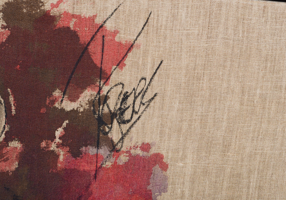 James Rogers Acrylic Painting on Burlap of Man on Horse