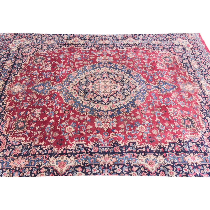 Resoulli Signed Vintage Hand-Knotted Persian Kerman Area Rug