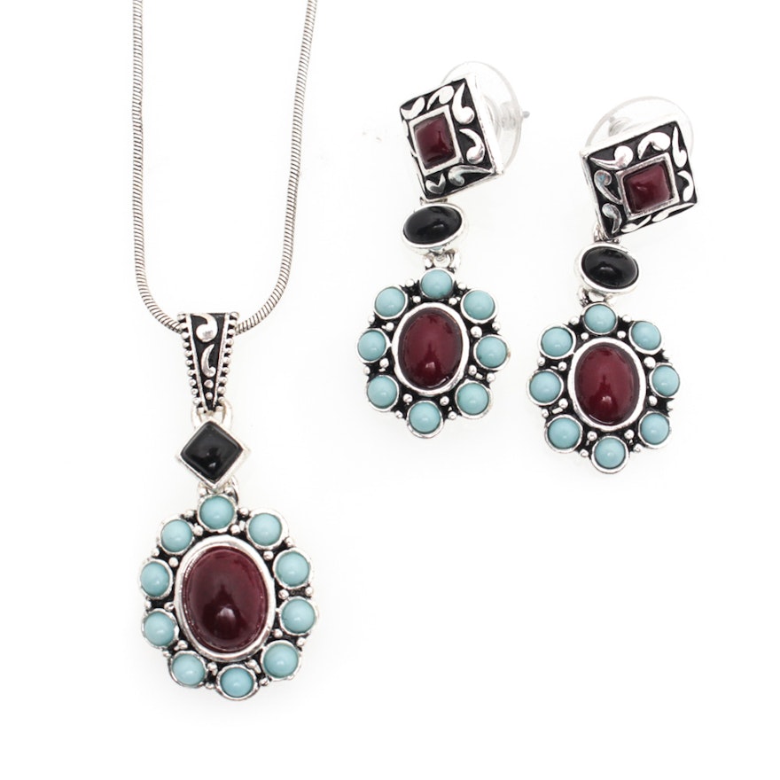 Floral Costume Jewelry Set
