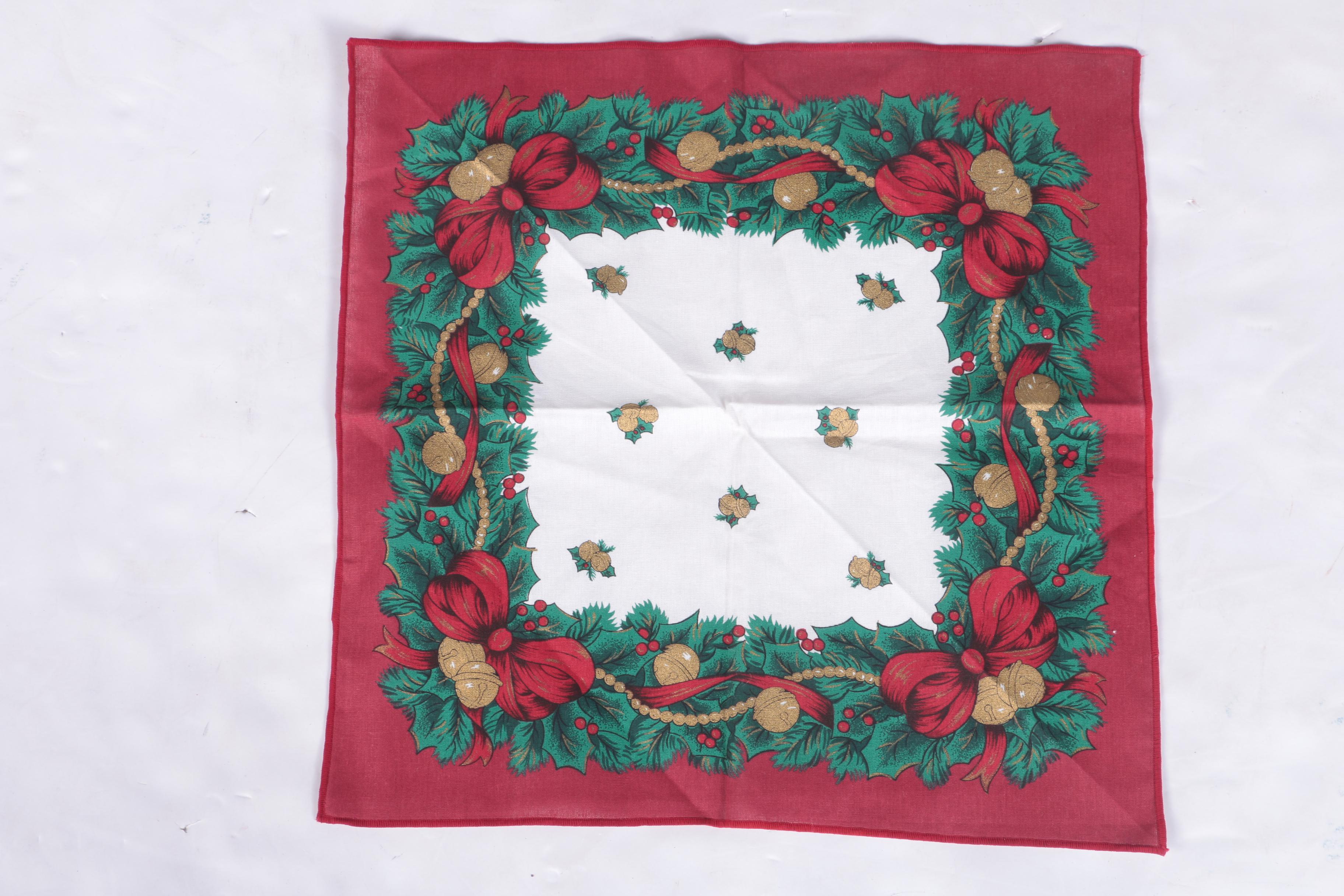 Christmas Table Linens, Stockings, and Tree Skirt