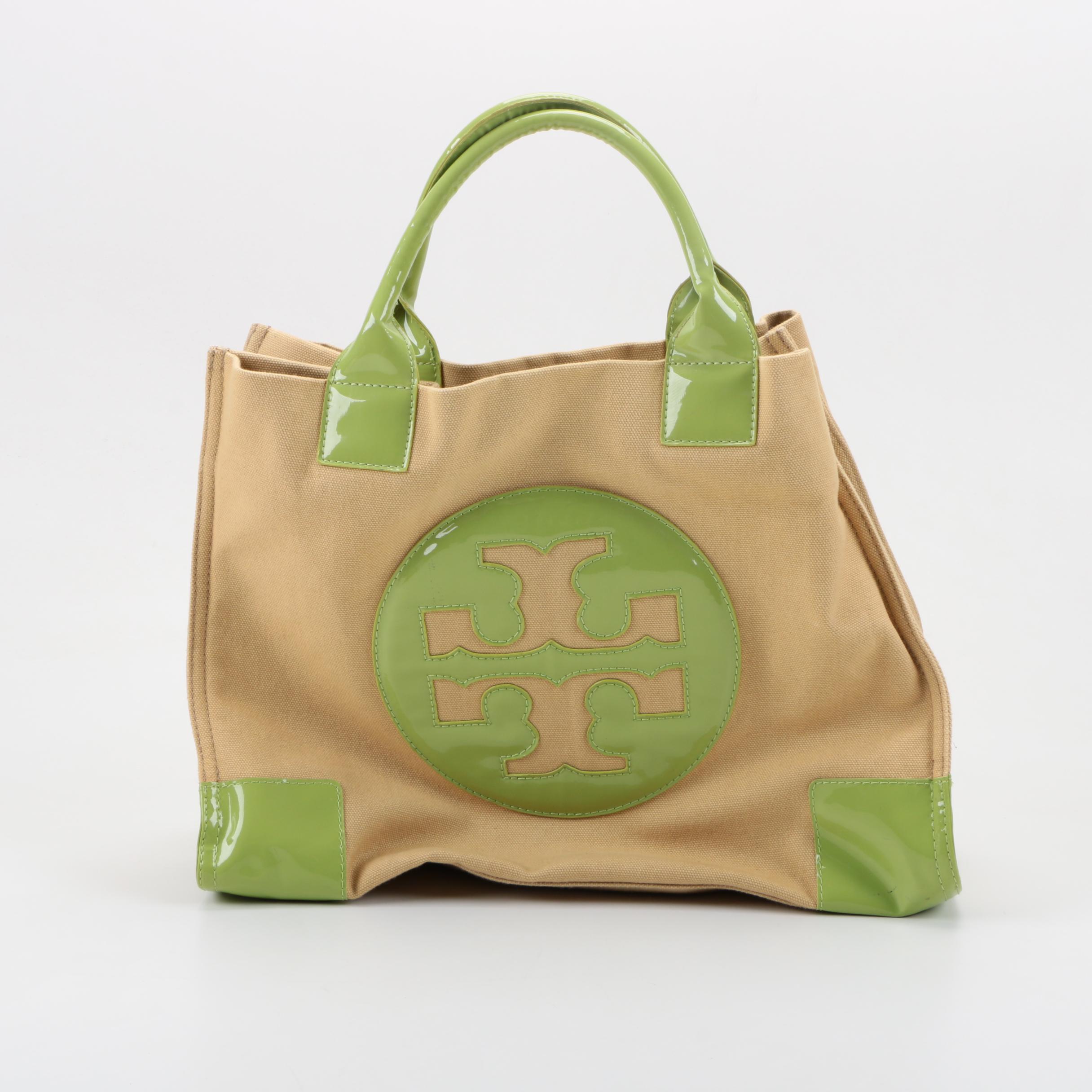 Tory Burch Canvas and Vinyl Tote Bag