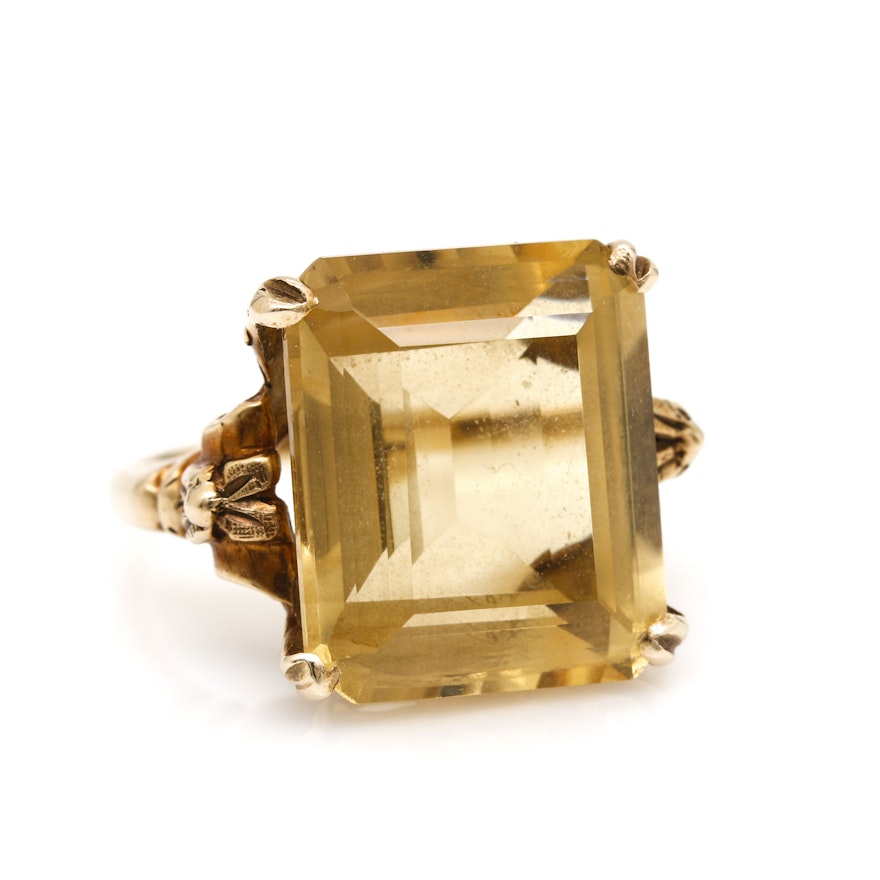 10K Yellow Gold Citrine Ring