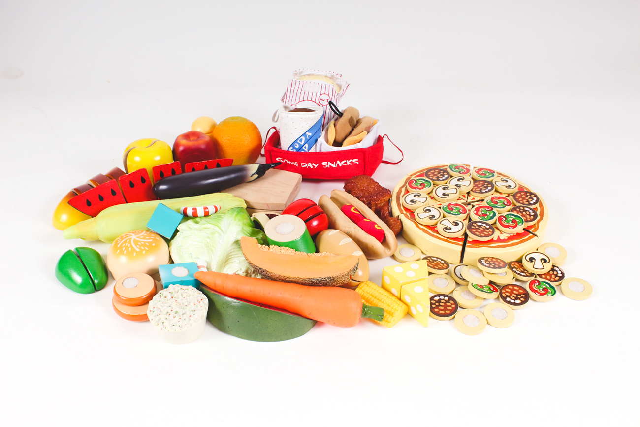 Miniature Cooking Pretend Play Station with Pretend Play Food