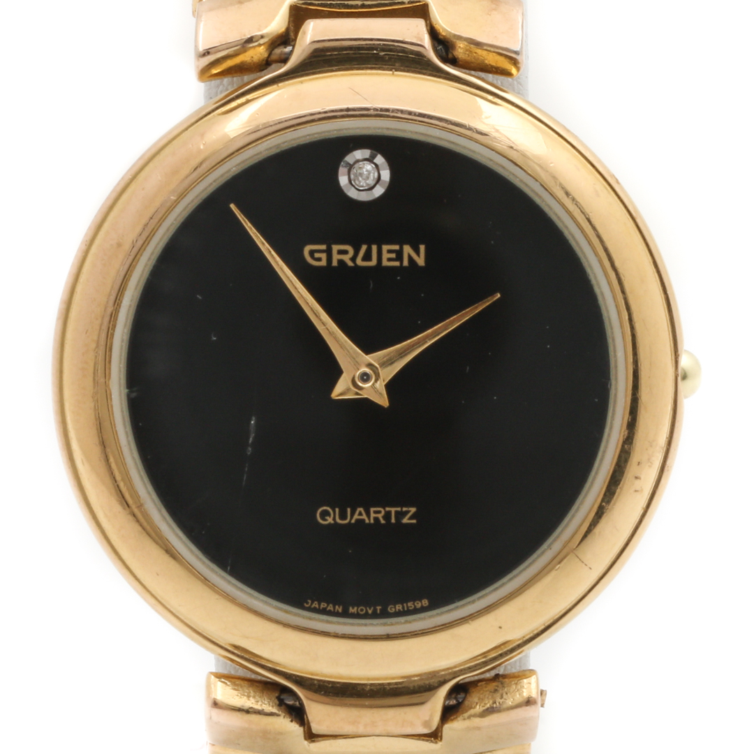 Gruen Quartz Gold Tone Diamond Watch