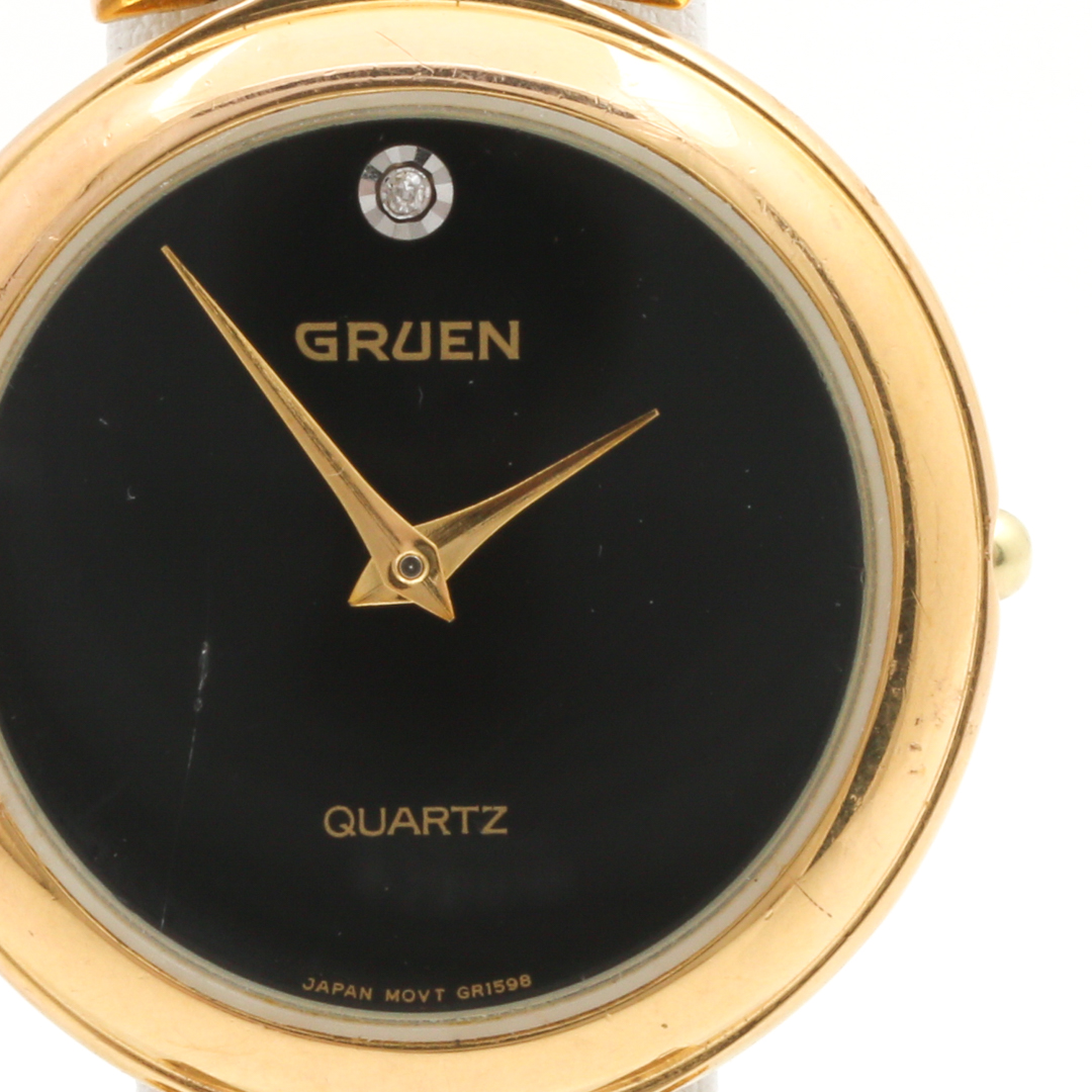 Gruen Quartz Gold Tone Diamond Watch
