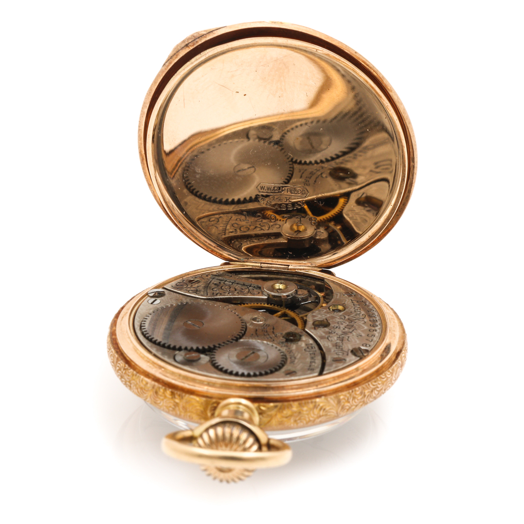 Circa 1904 Elgin 14K Yellow Gold Convertible Pocket Watch