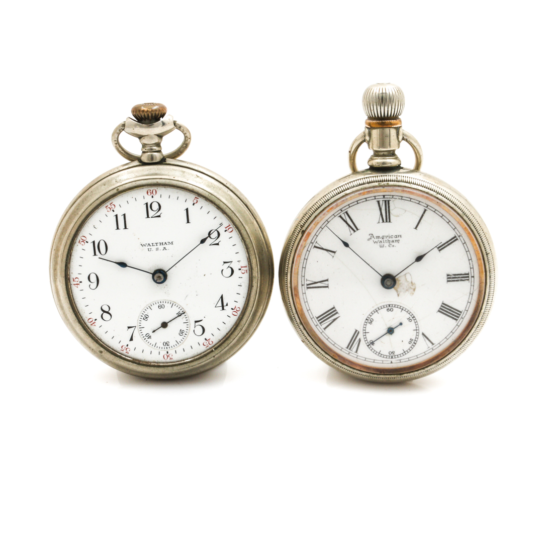 Antique and Vintage Waltham Open Face Pocket Watches