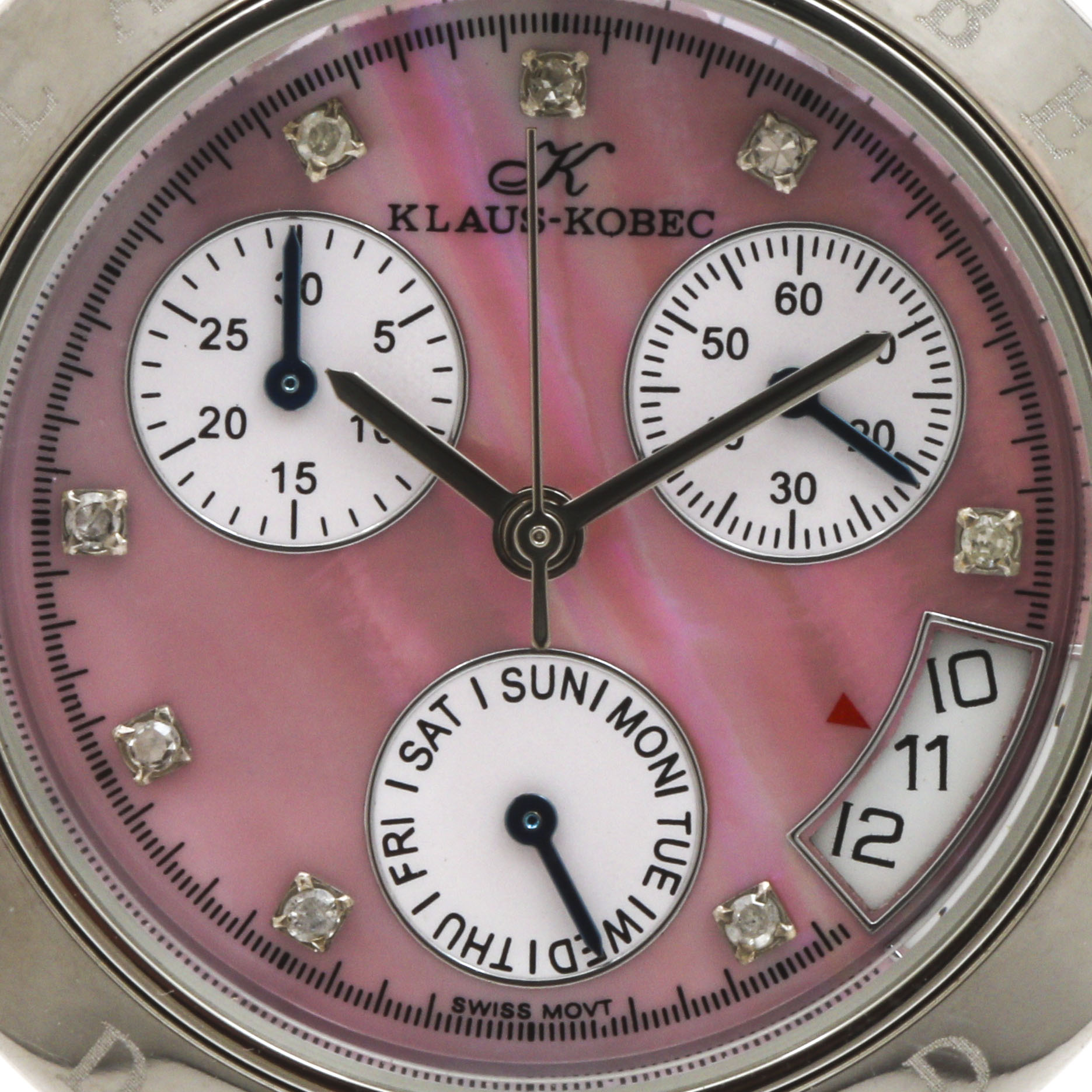 Klaus Kobec Stainless Steel and Diamond Watch