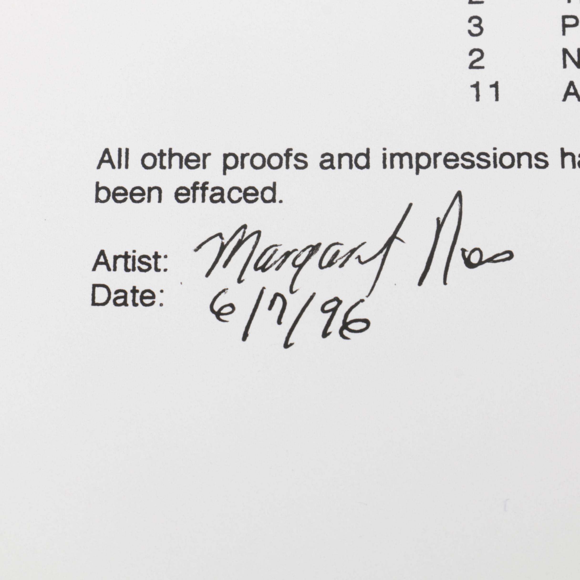 Margret Nes Limited Edition Color Lithograph "Still Life with Fruit"