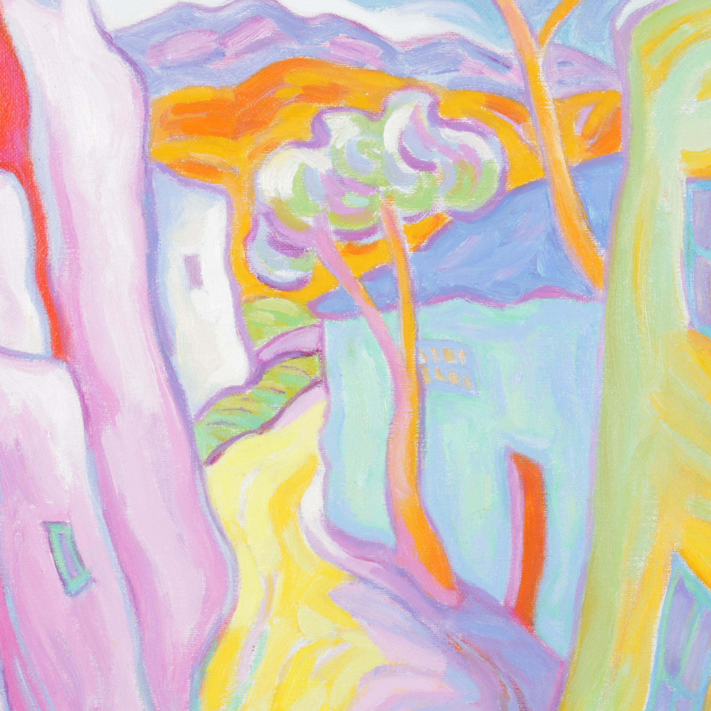 Riva Wolf Oil on Canvas Painting "Streets of Taos"