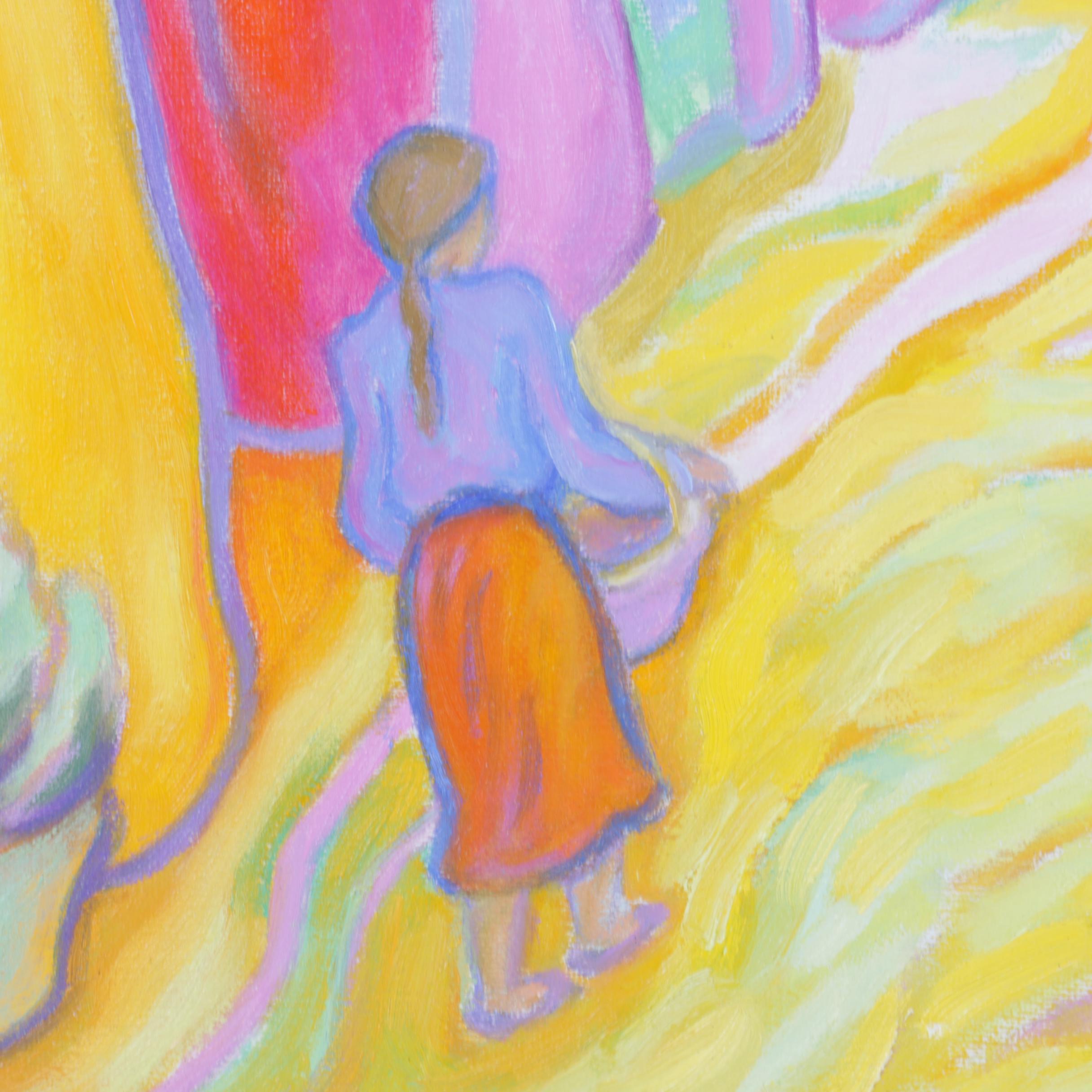 Riva Wolf Oil on Canvas Painting "Streets of Taos"