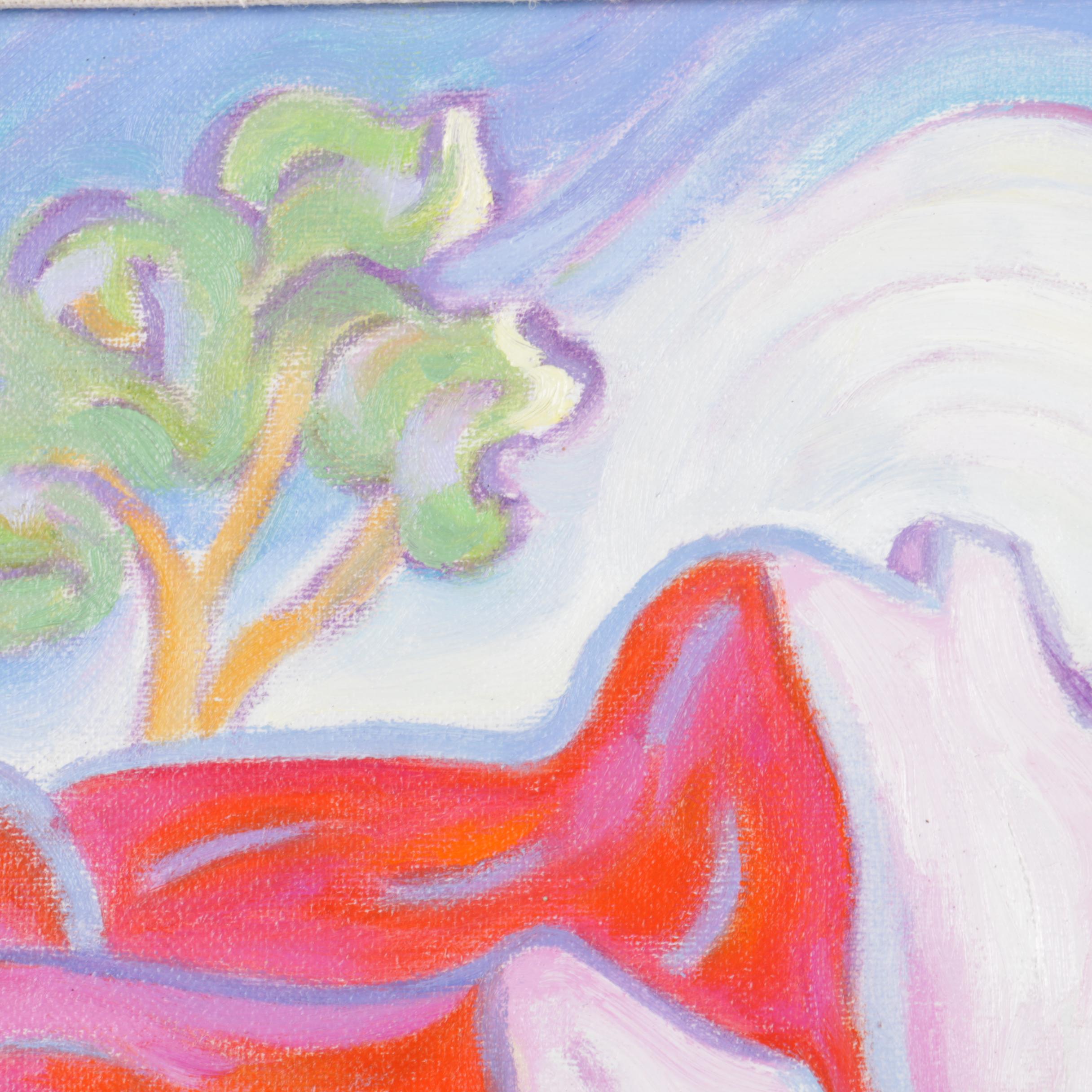 Riva Wolf Oil on Canvas Painting "Streets of Taos"