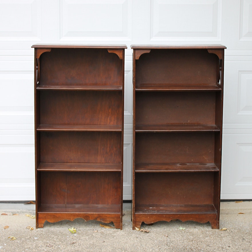 Vintage Walnut Bookcases