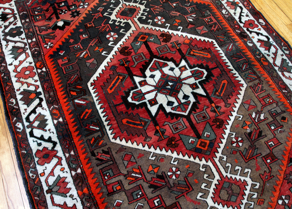 Hand-Knotted Persian Hamadan Area Rug