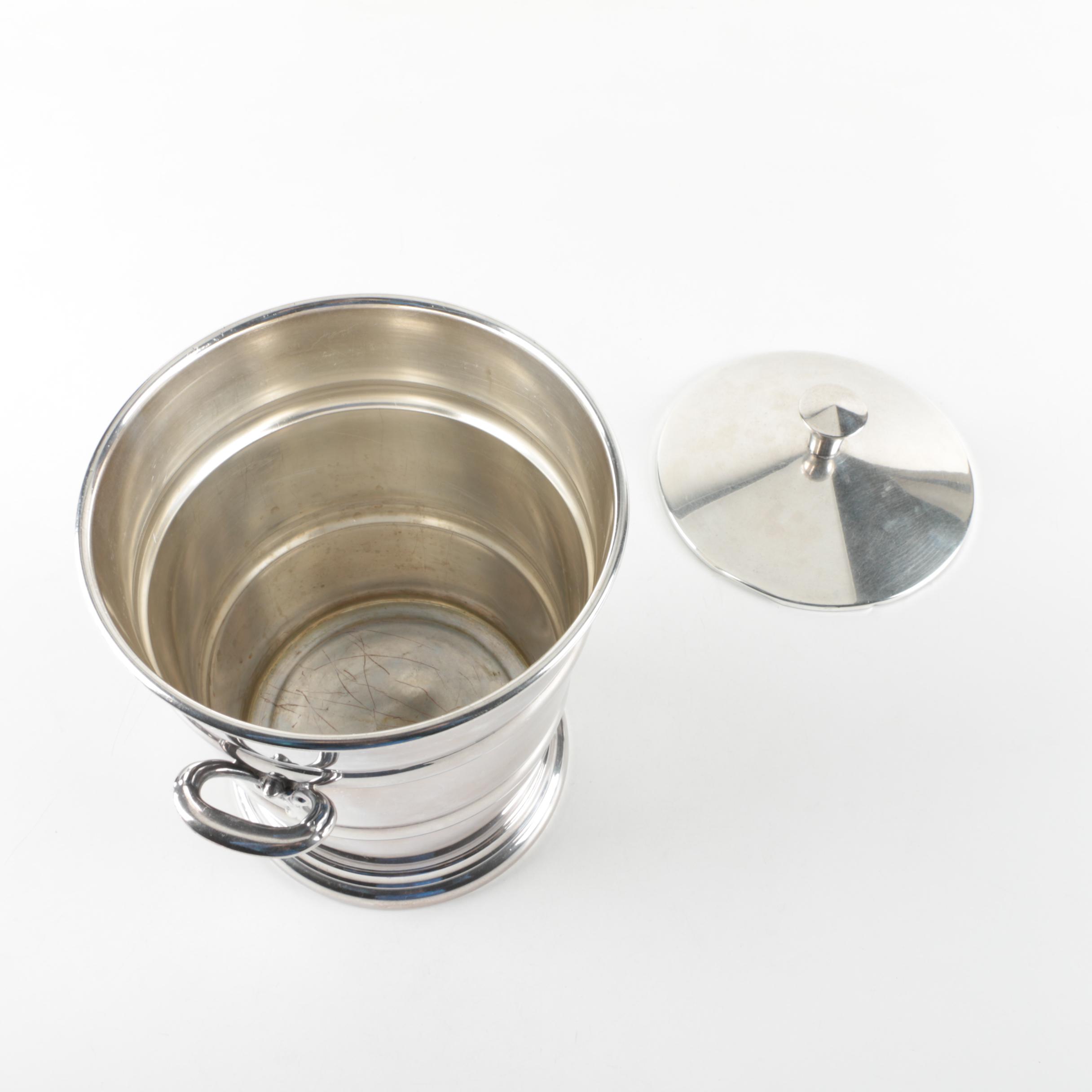 Friedman Silver Company Gadrooned Rim Silver Plate Tray and Assorted Serveware