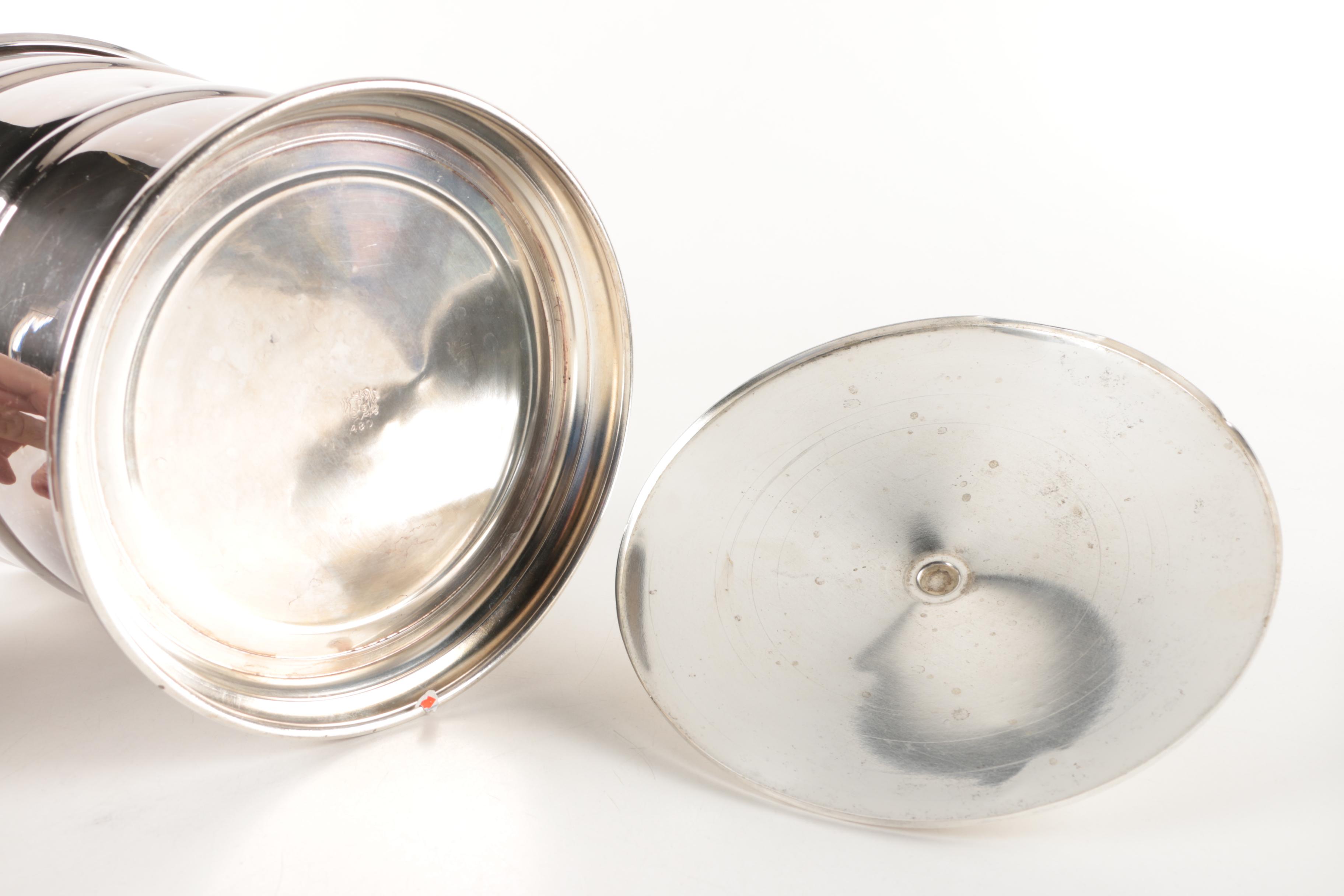 Friedman Silver Company Gadrooned Rim Silver Plate Tray and Assorted Serveware