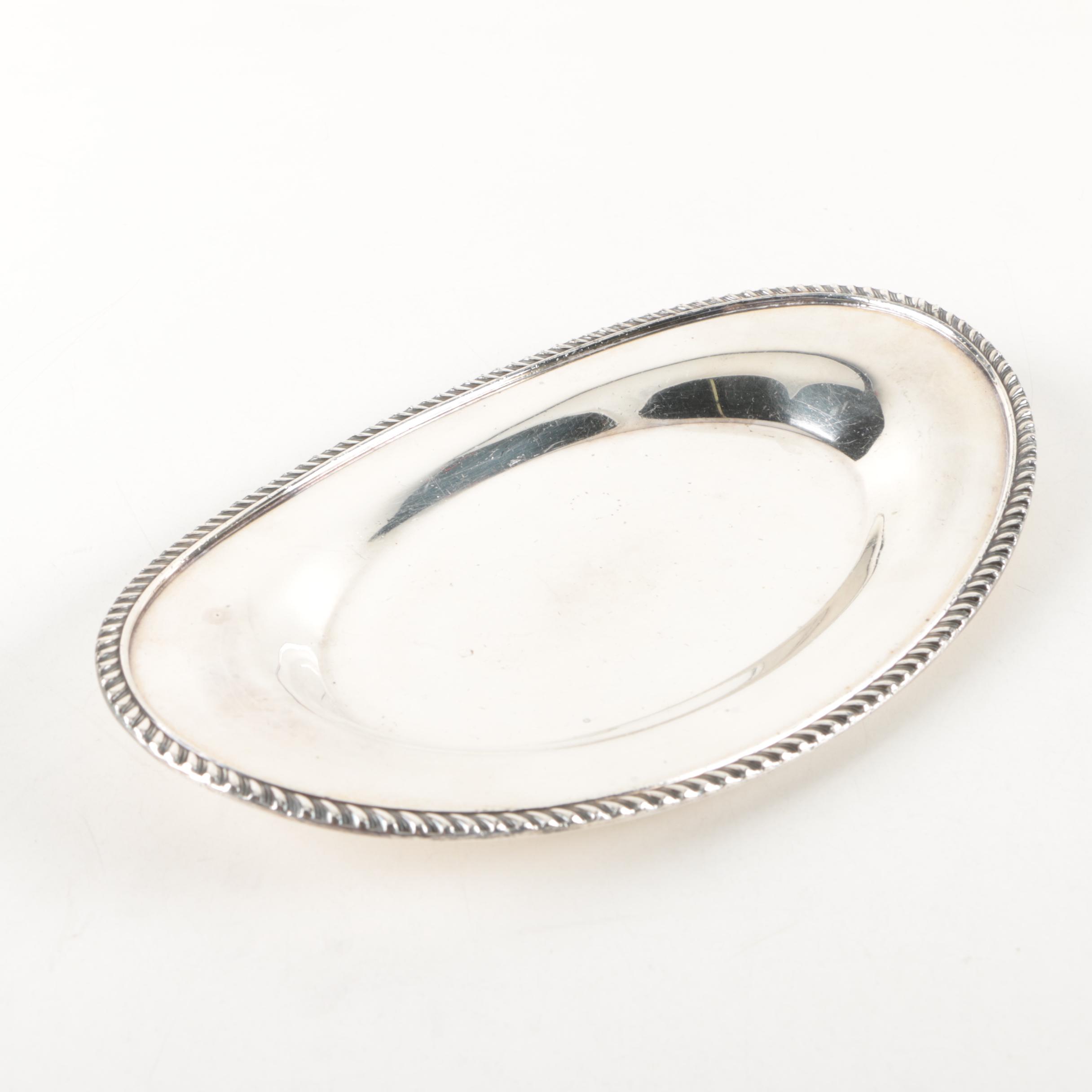 Friedman Silver Company Gadrooned Rim Silver Plate Tray and Assorted Serveware