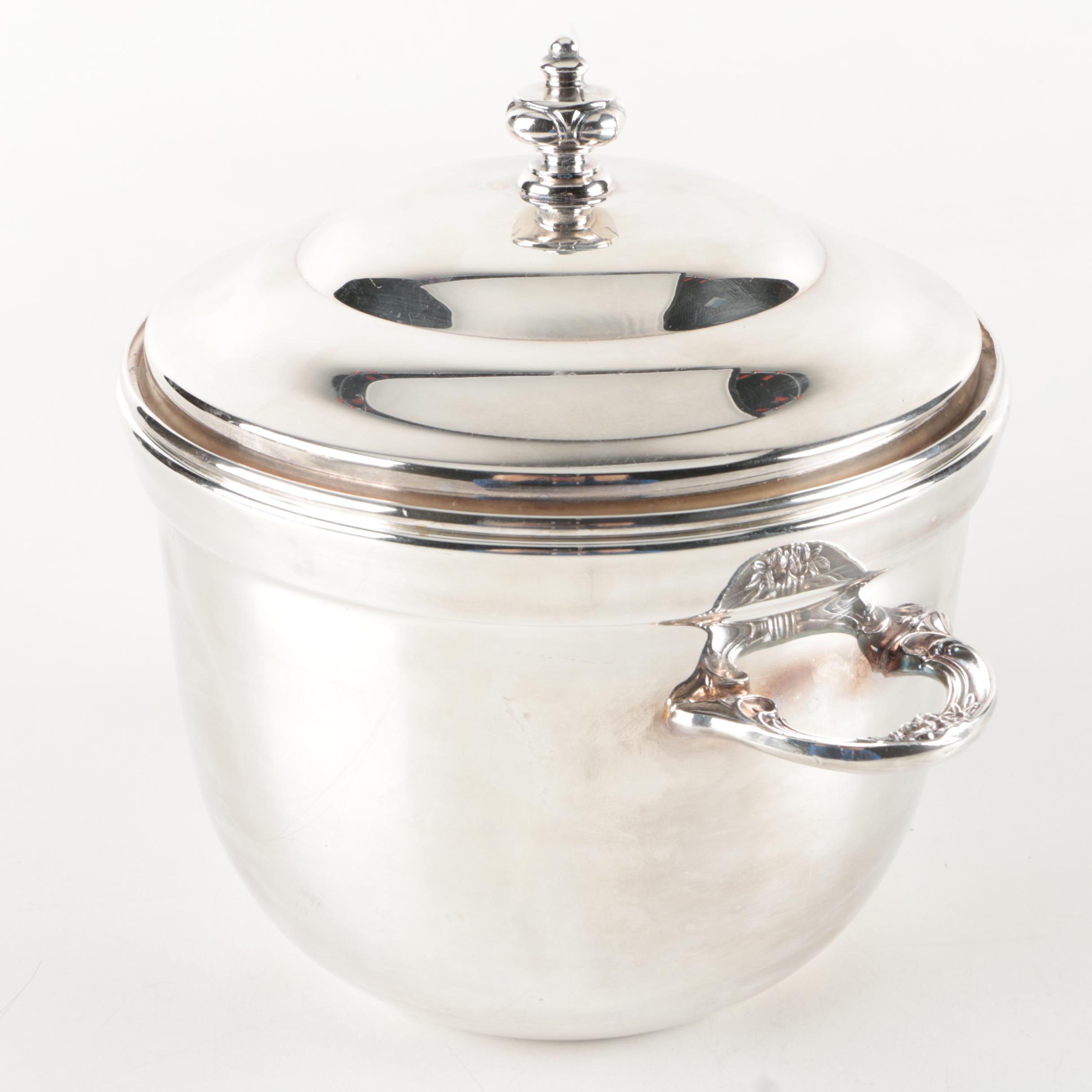 Friedman Silver Company Gadrooned Rim Silver Plate Tray and Assorted Serveware