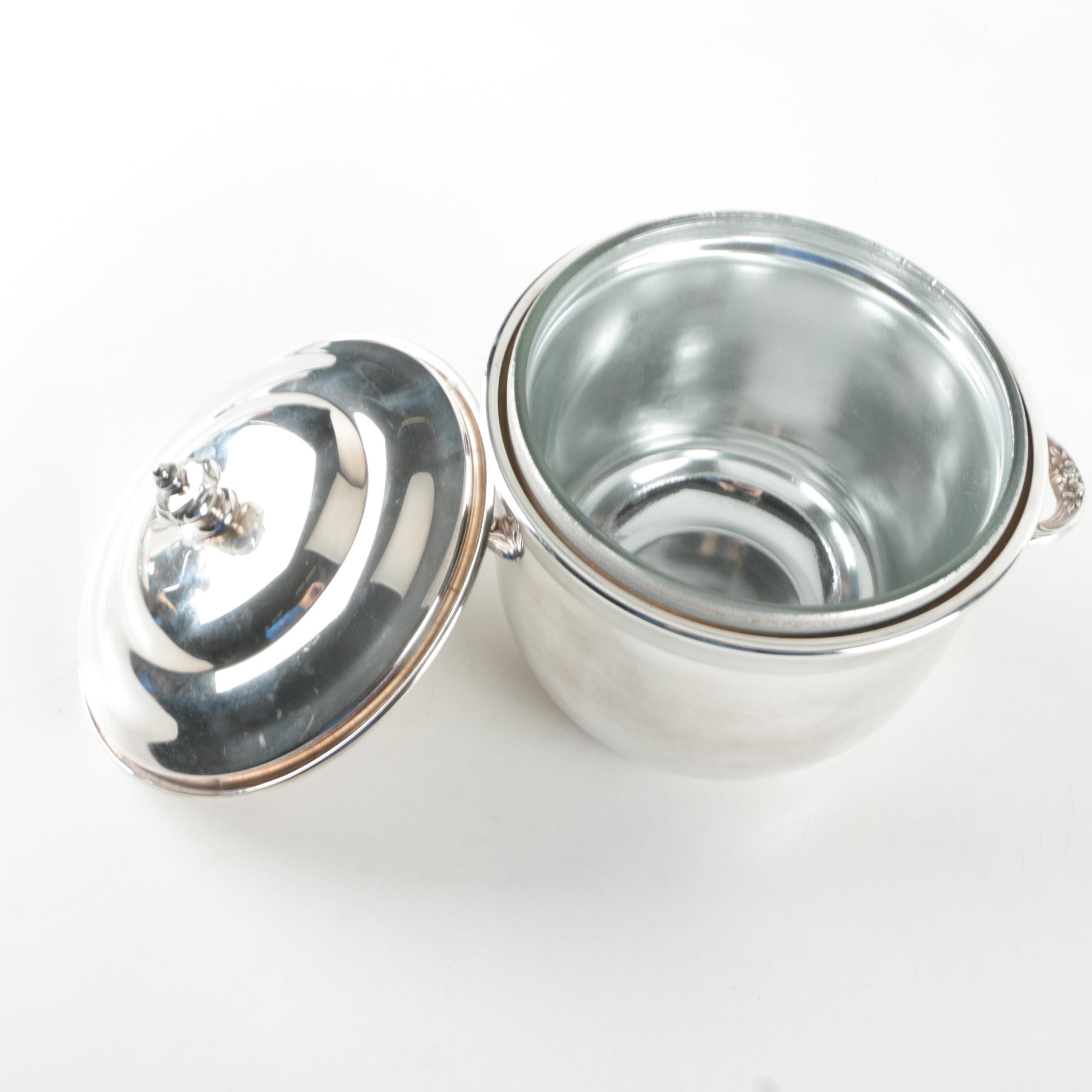 Friedman Silver Company Gadrooned Rim Silver Plate Tray and Assorted Serveware