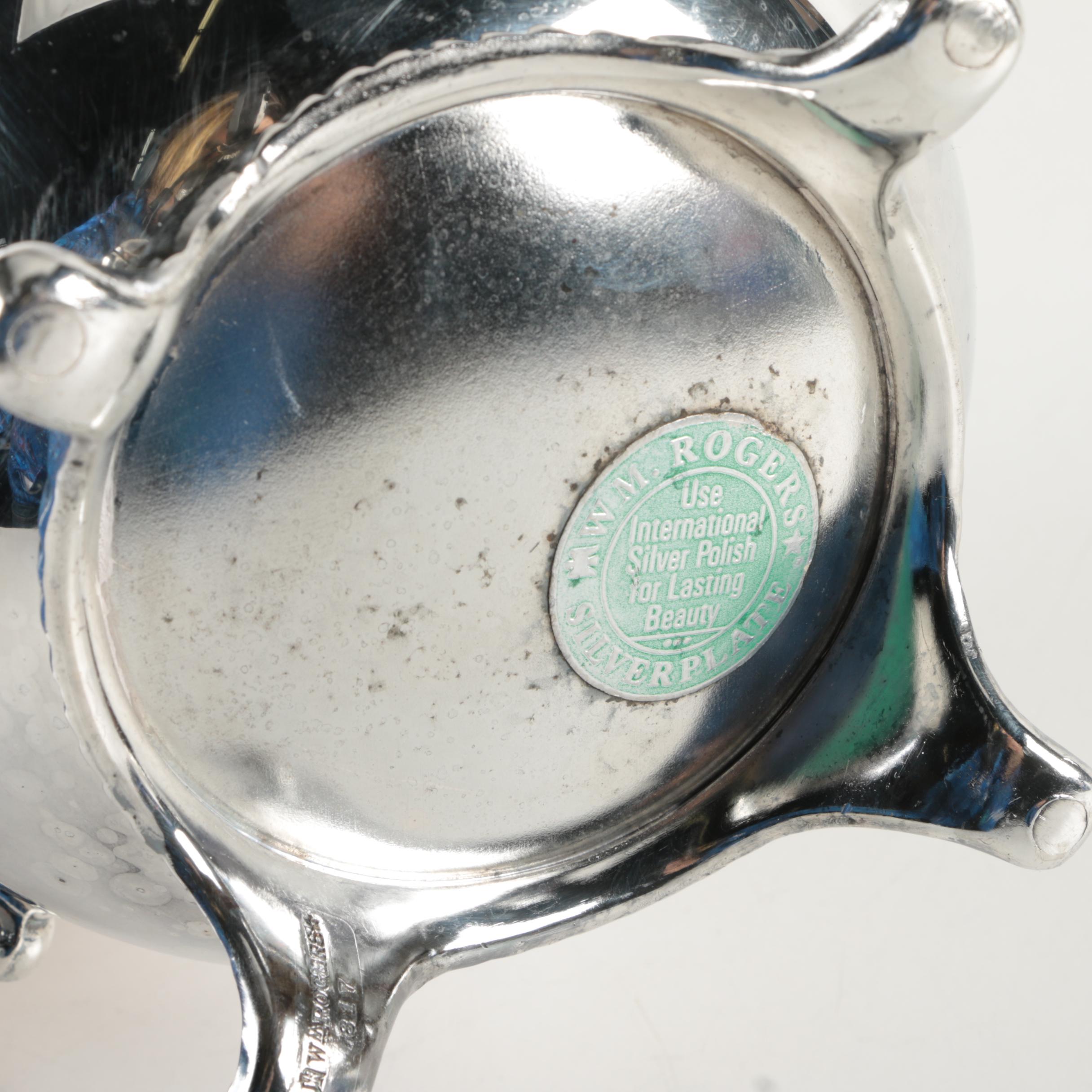 Friedman Silver Company Gadrooned Rim Silver Plate Tray and Assorted Serveware