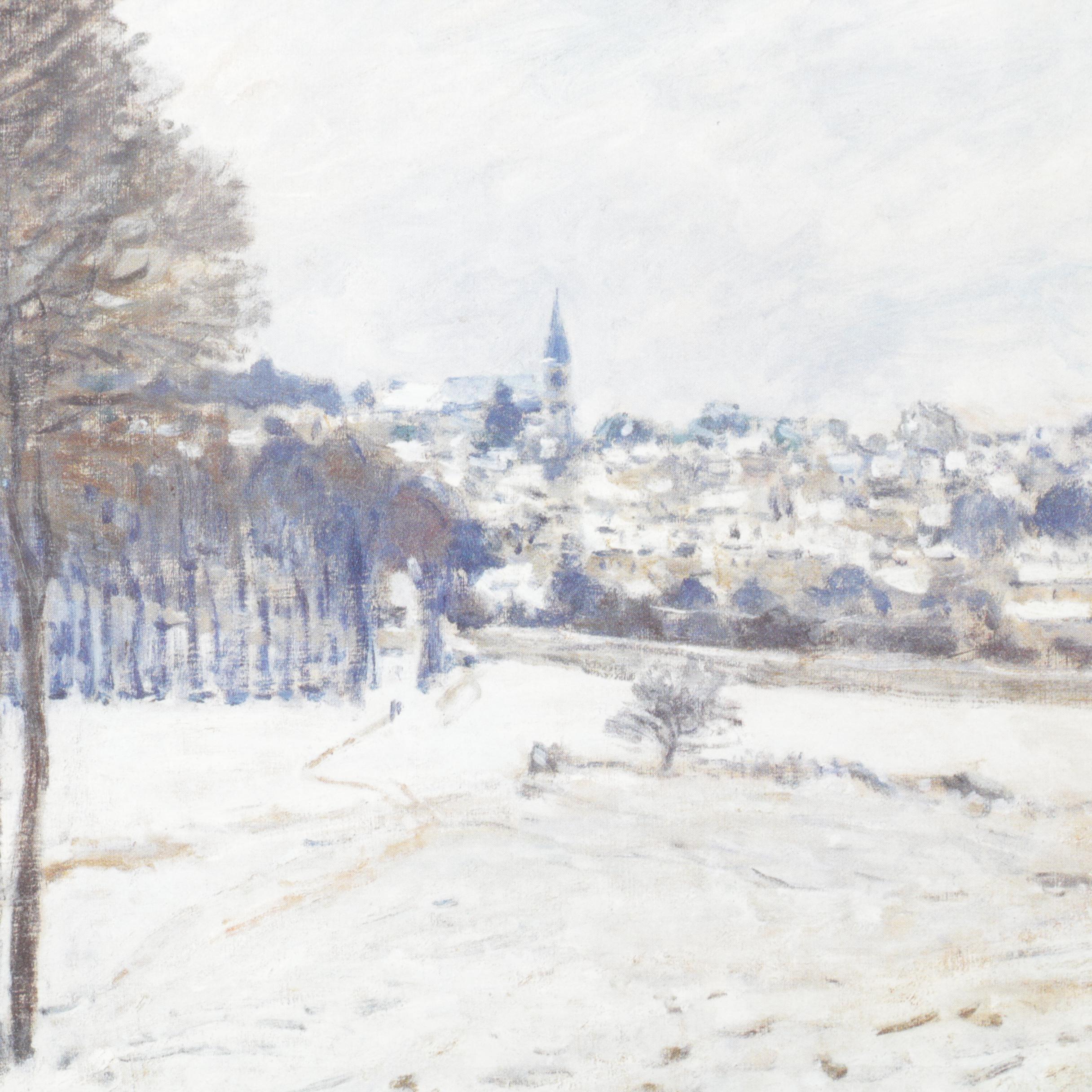 Offset Lithograph Print on Paper After Alfred Sisley's "La Neige á Marly-le-Roi"