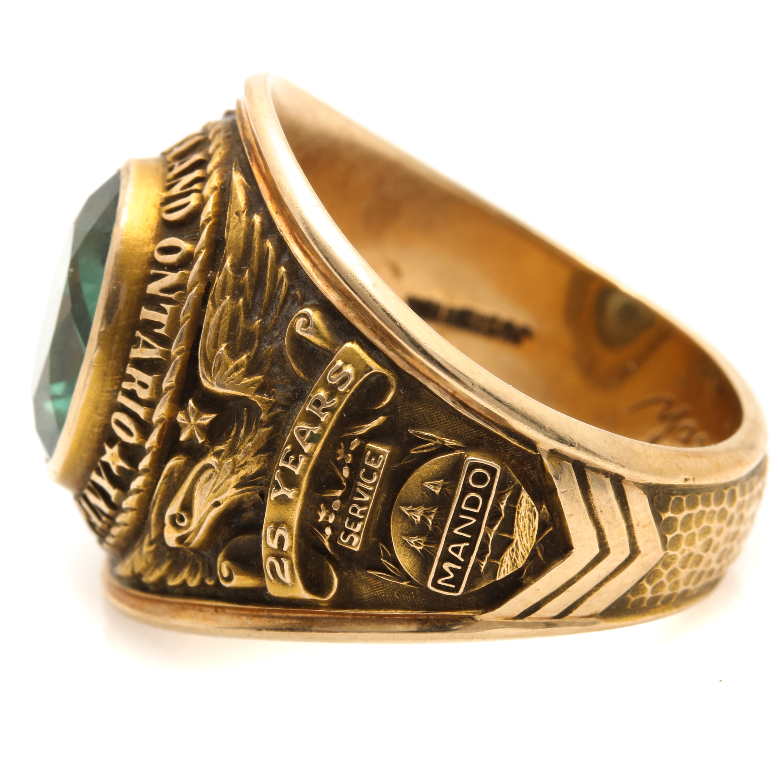 Jostens 10K Yellow Gold Spinel Service Award Ring