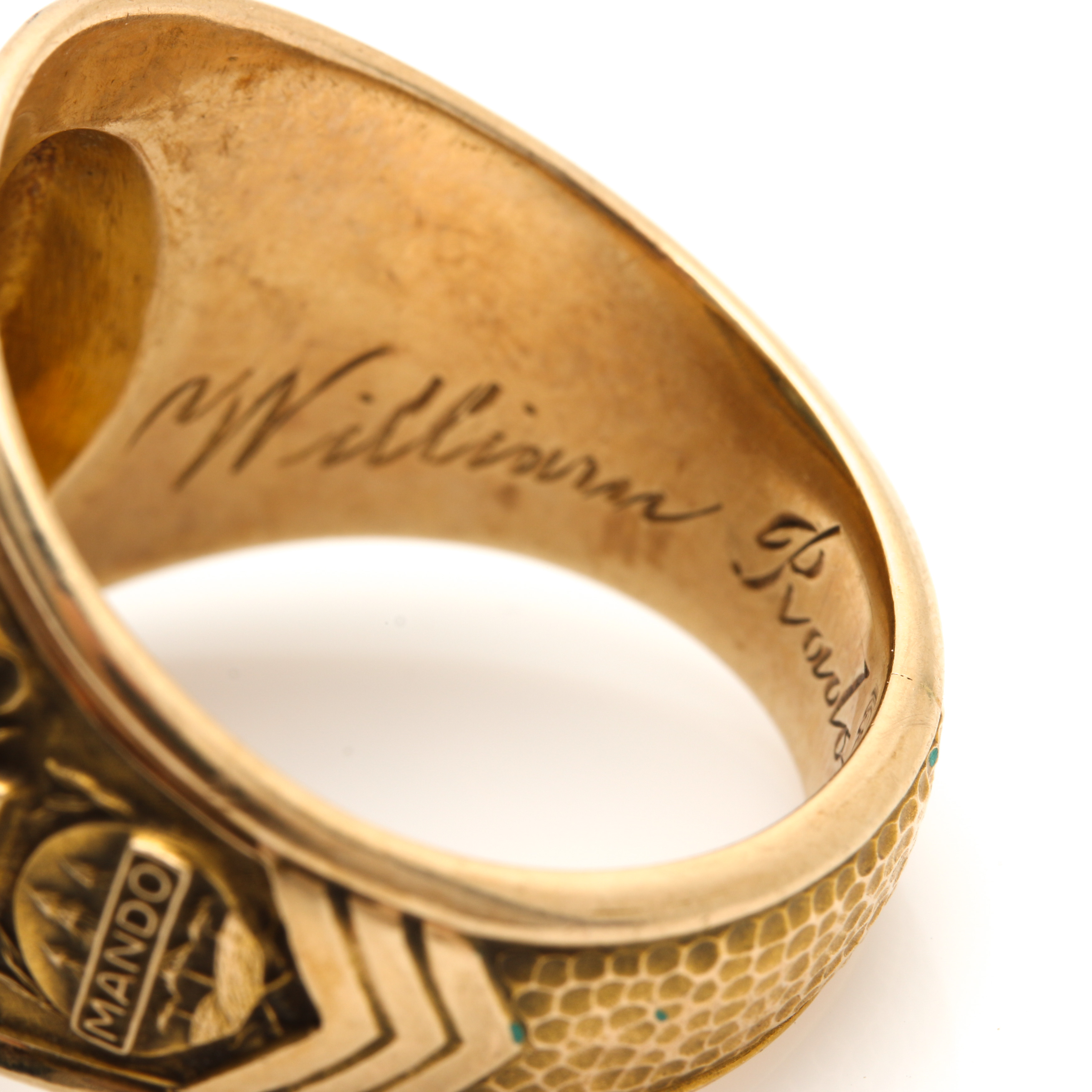 Jostens 10K Yellow Gold Spinel Service Award Ring