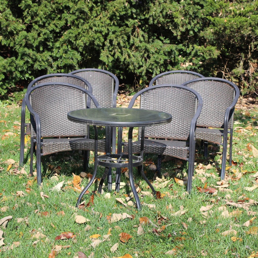 Aluminum Framed Patio Chairs and Side Table