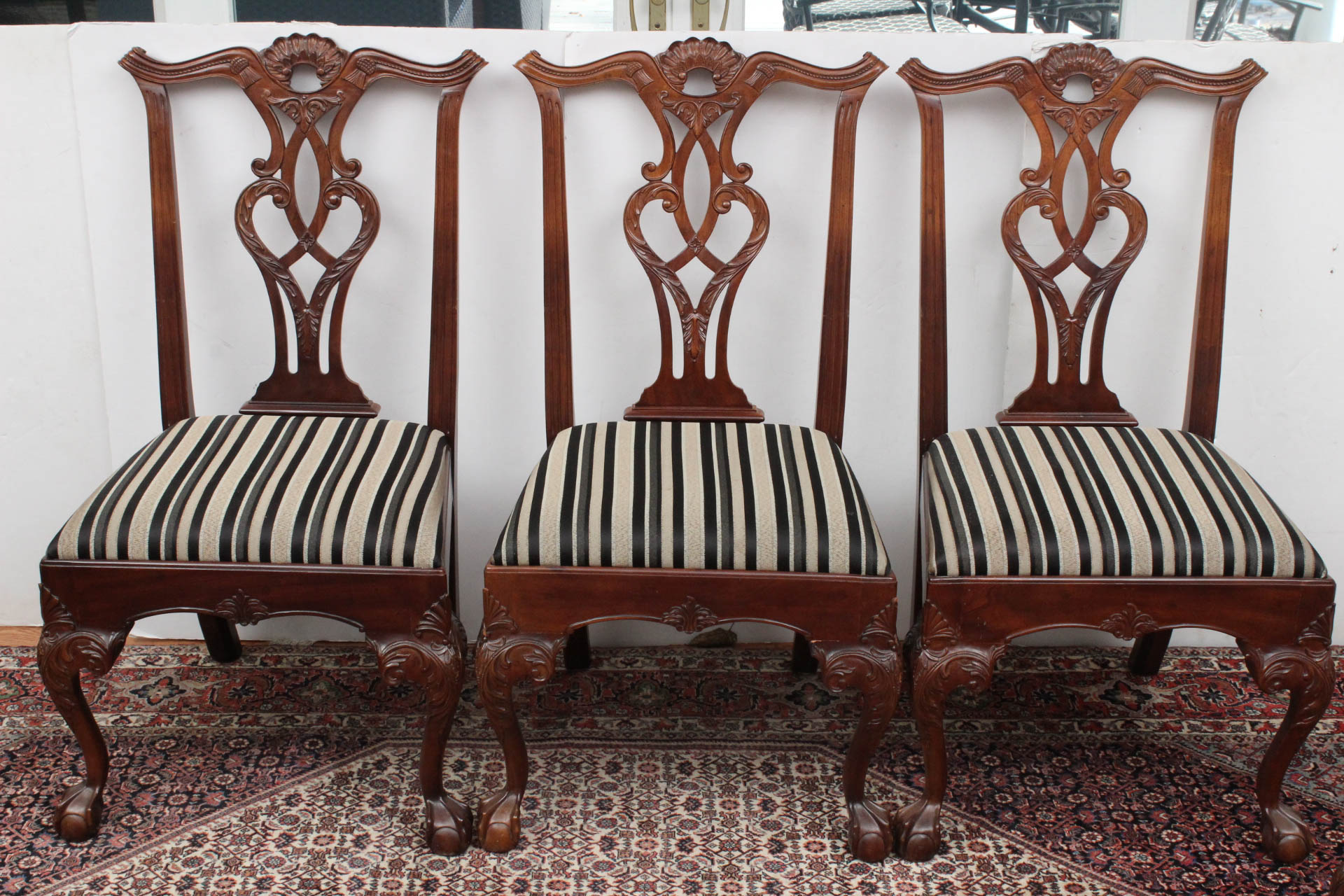 Set of Eight Chippendale Style Dining Chairs by Henredon