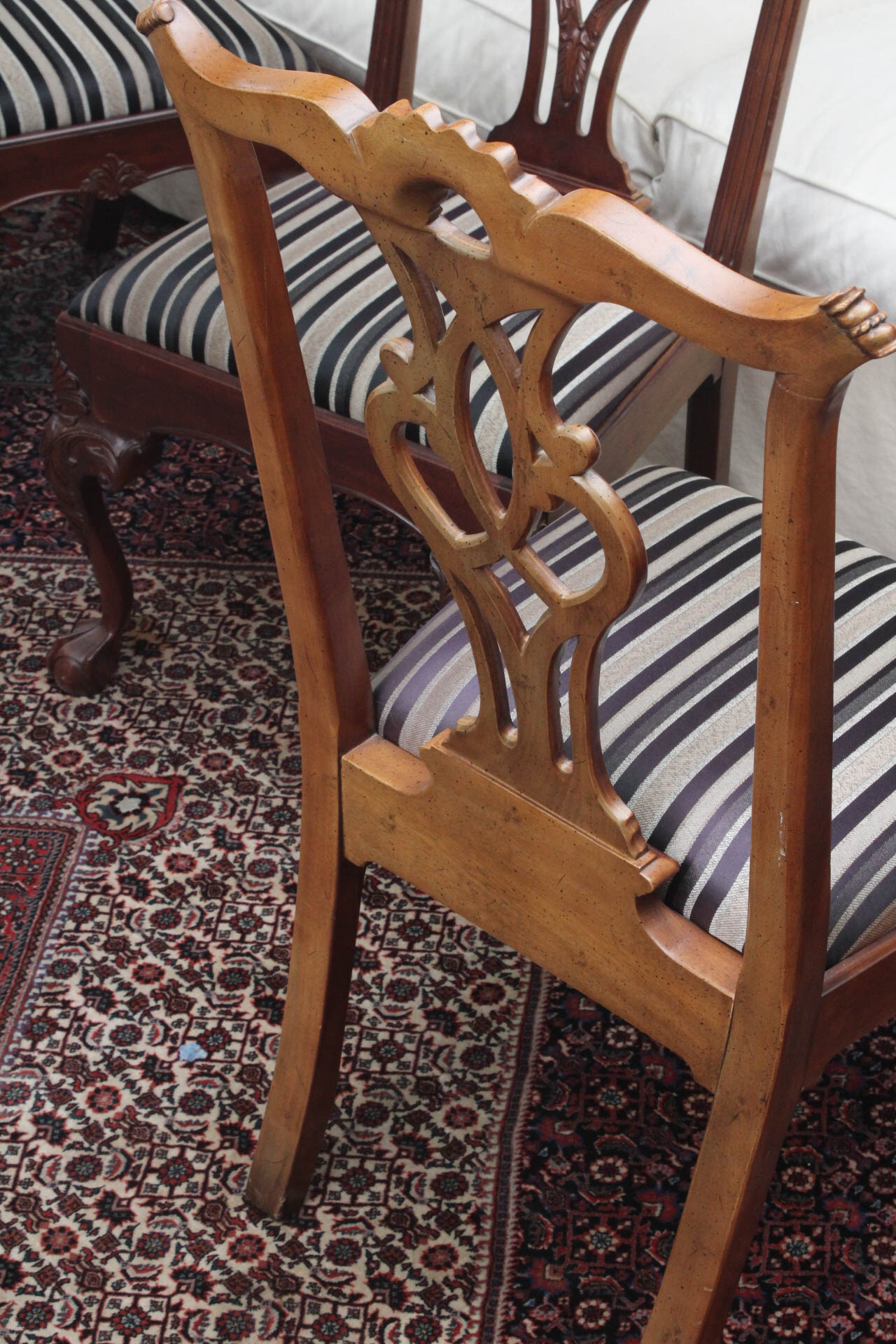 Set of Eight Chippendale Style Dining Chairs by Henredon