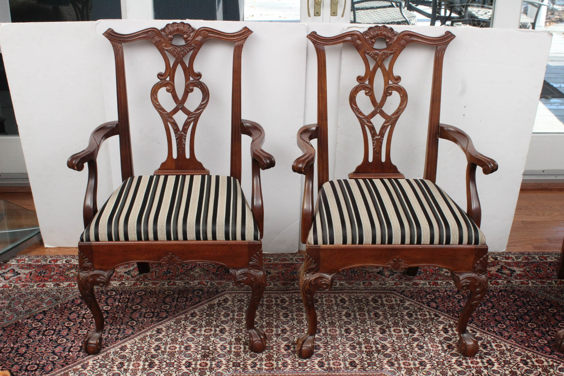 Set of Eight Chippendale Style Dining Chairs by Henredon