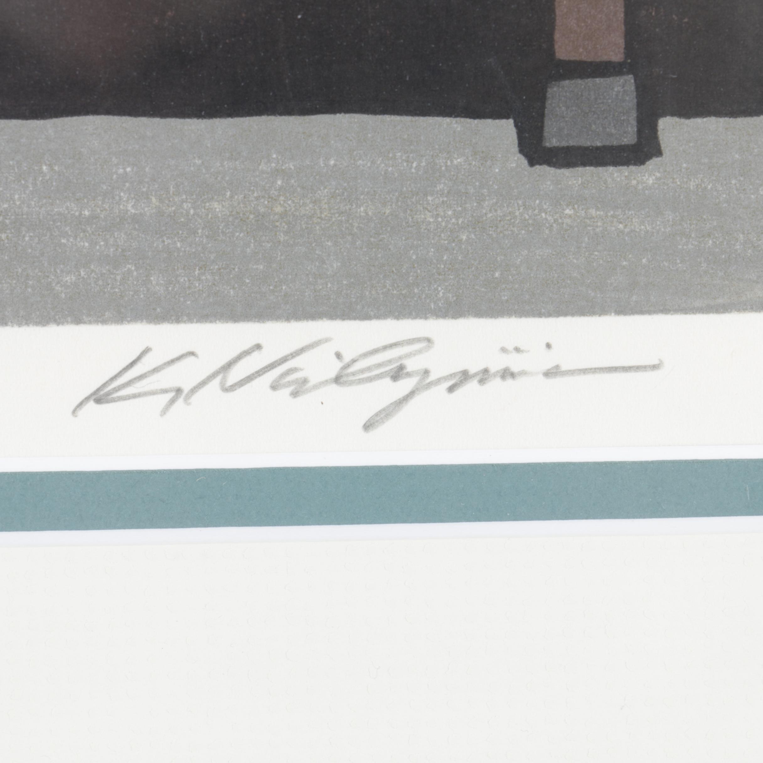 Katsuyuki Nishijima Contemporary Japanese Woodblock Print "Sun After Rain"