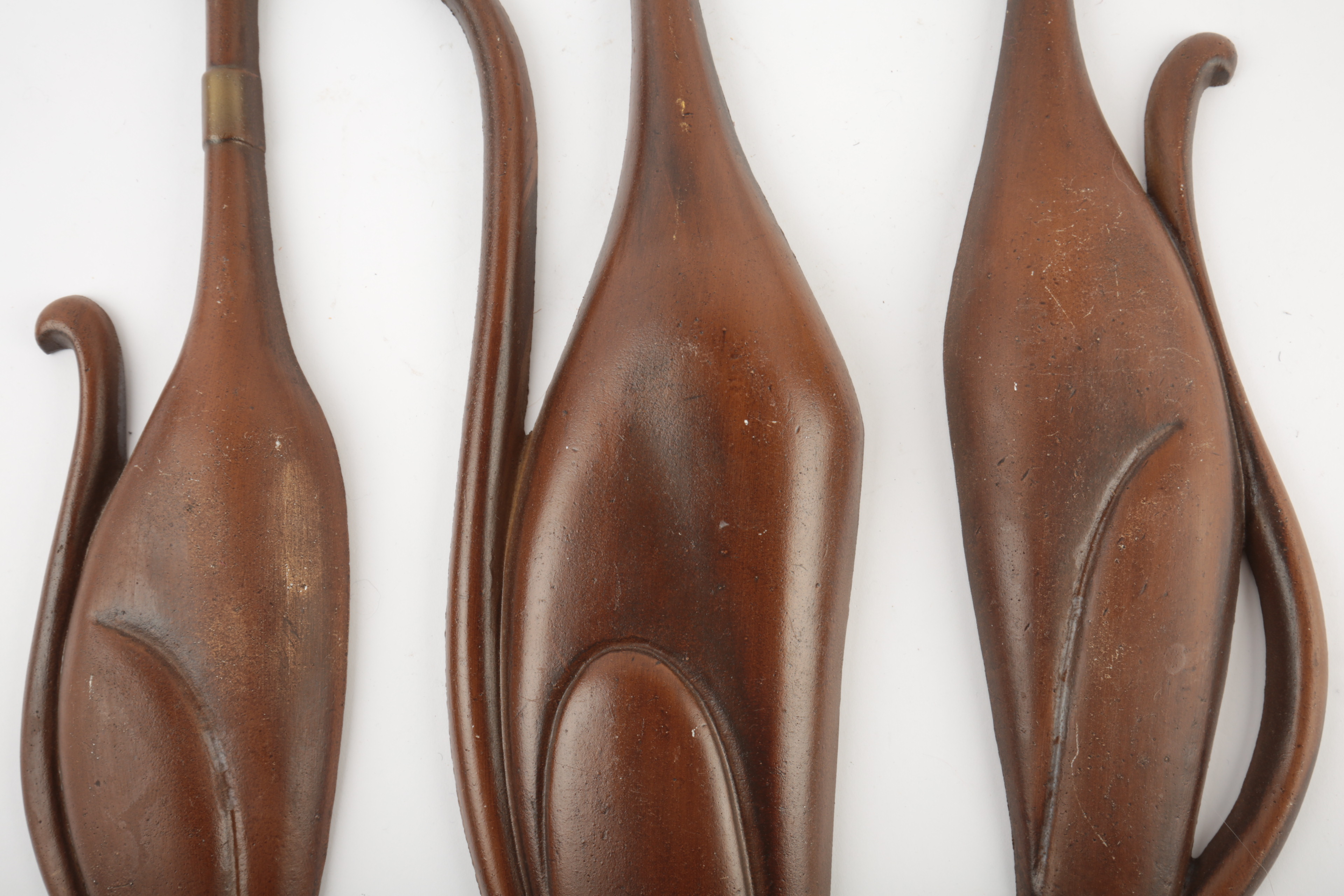 Mid Century Modern Cast Metal Siamese Cat Wall Hangings by Sexton