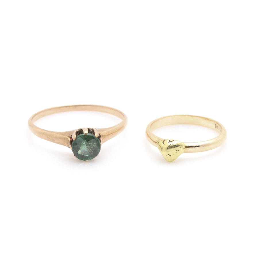 Set of 10K and 14K Gold Rings