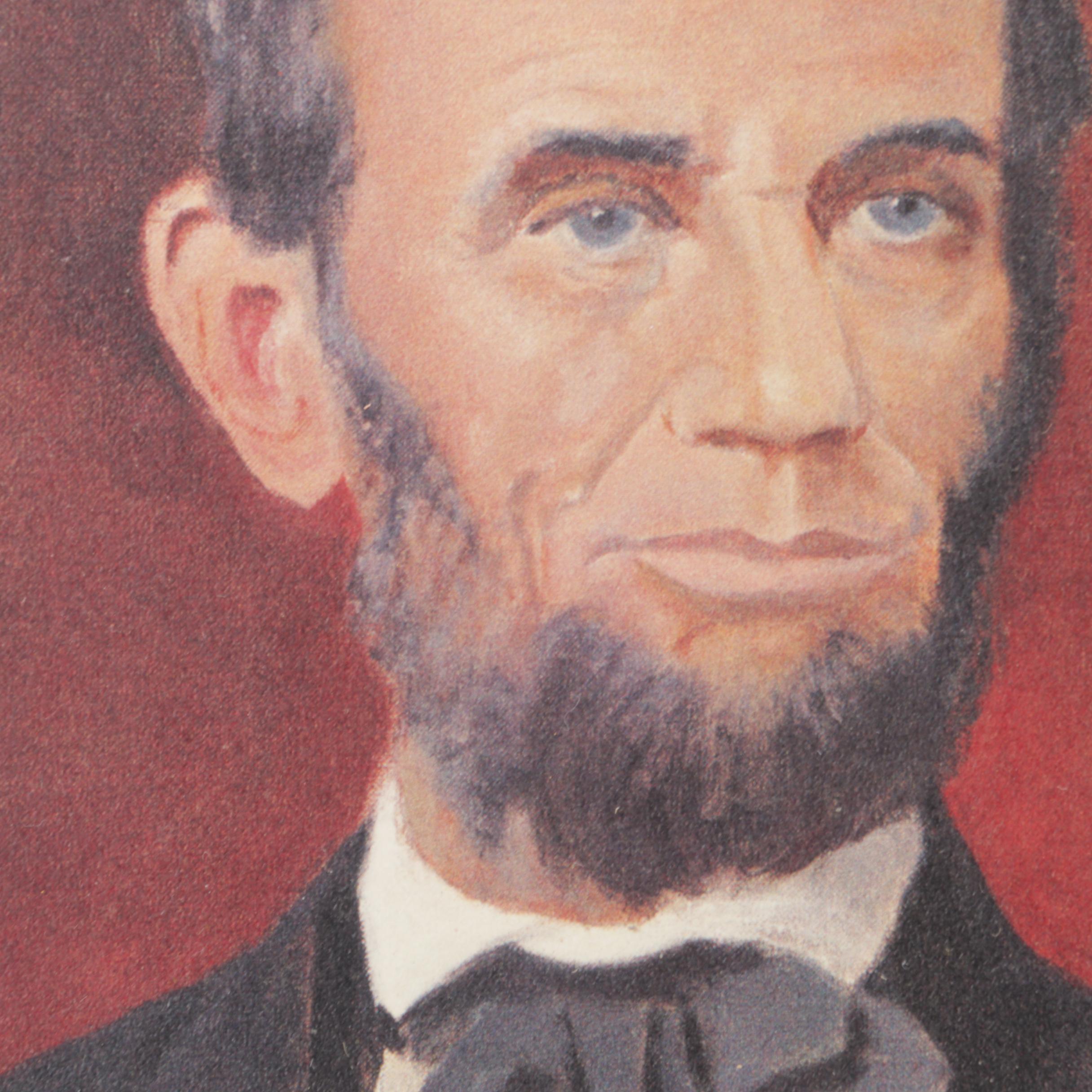 Pair of Reproduction Prints on Paper of George Washington and Abraham Lincoln