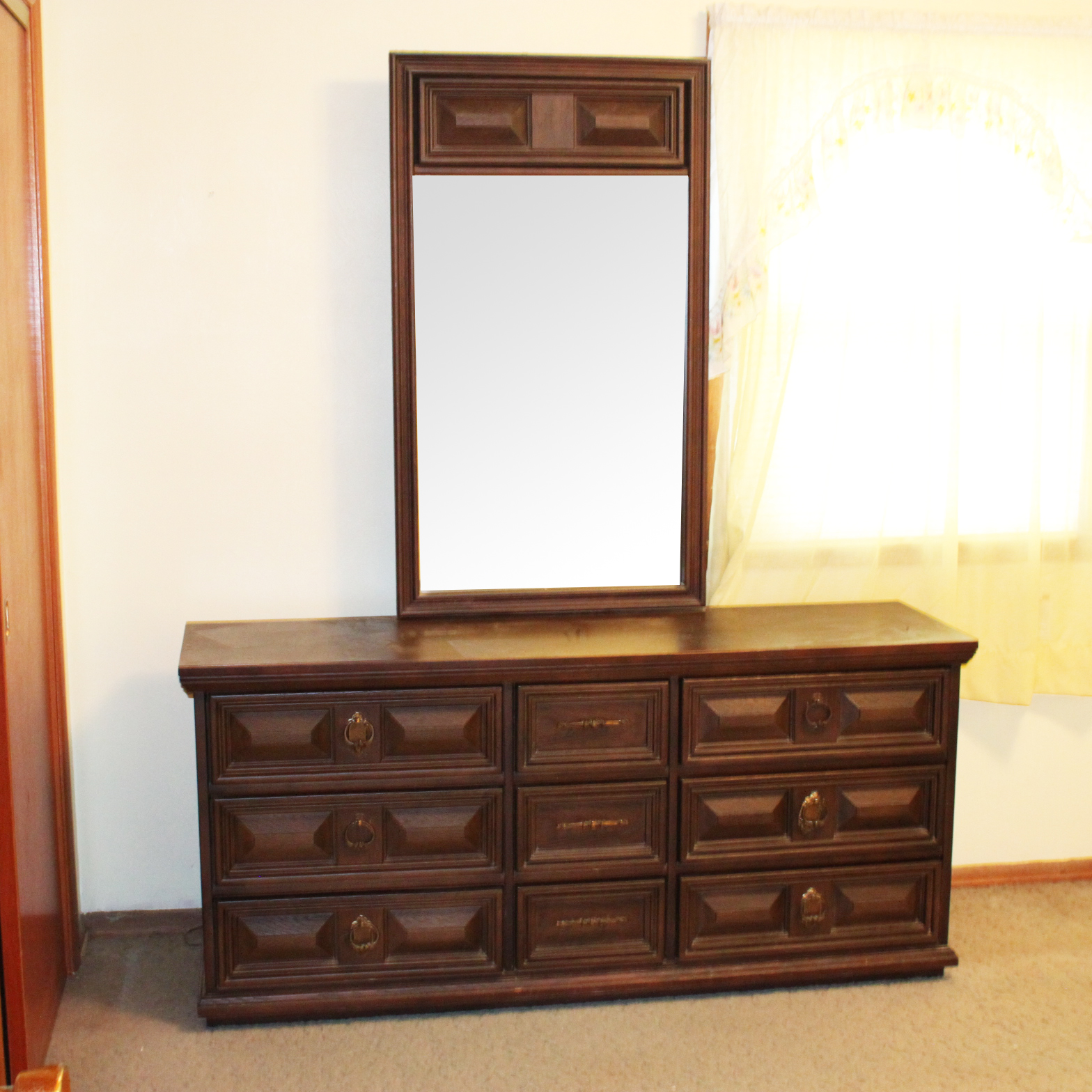 Vintage Dresser with Mirror by Bassett Furniture