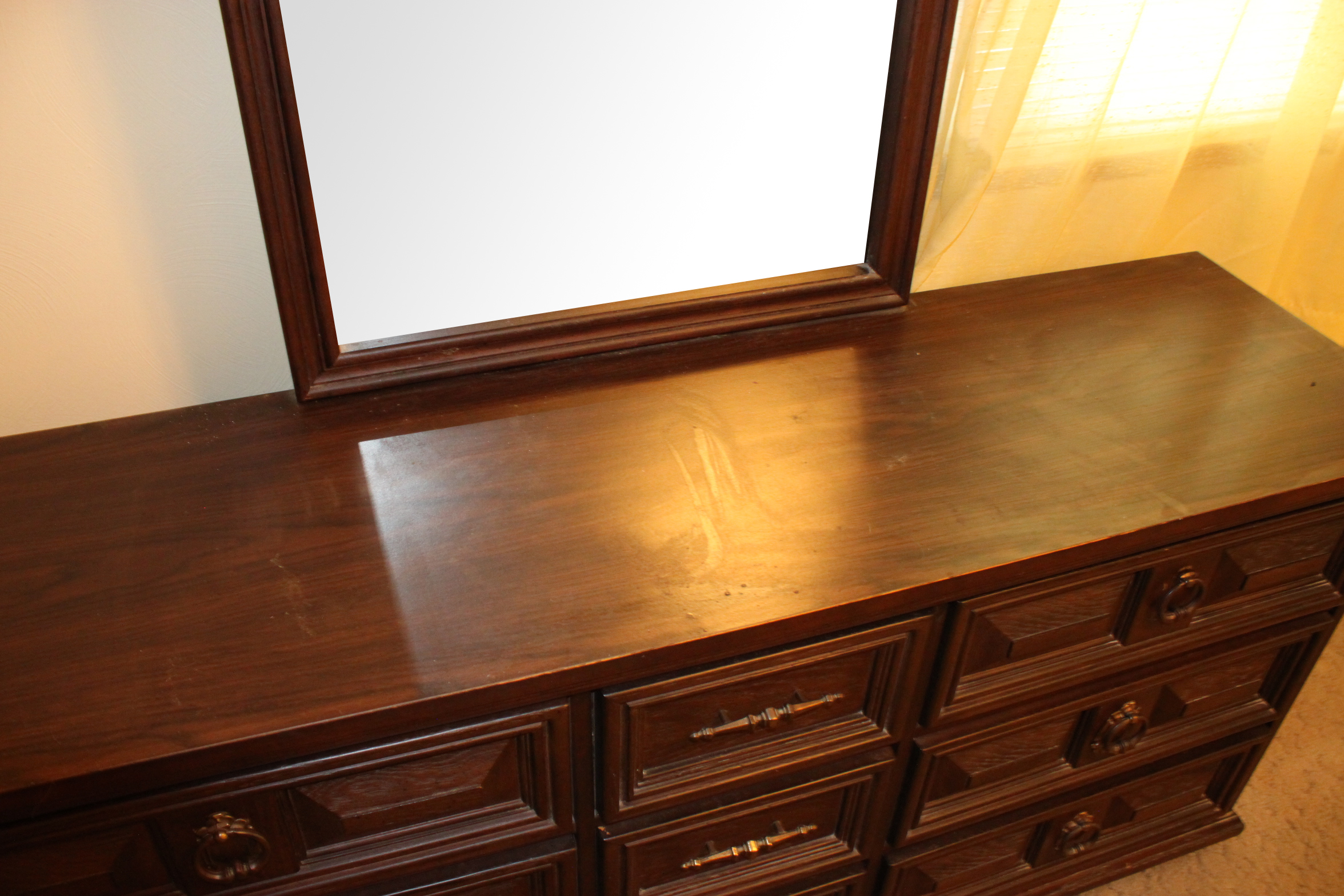 Vintage Dresser with Mirror by Bassett Furniture