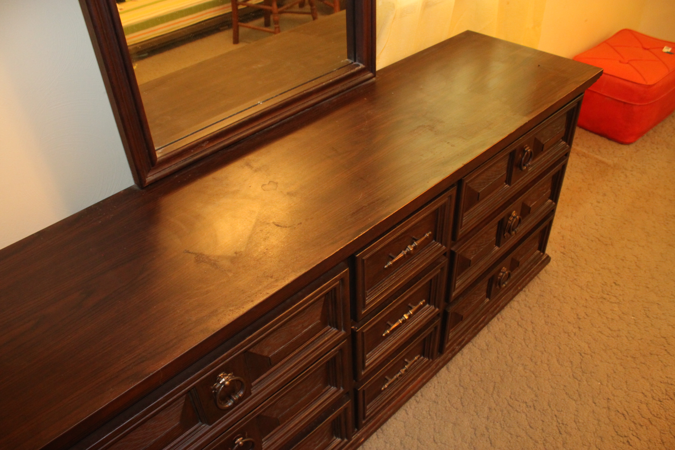 Vintage Dresser with Mirror by Bassett Furniture