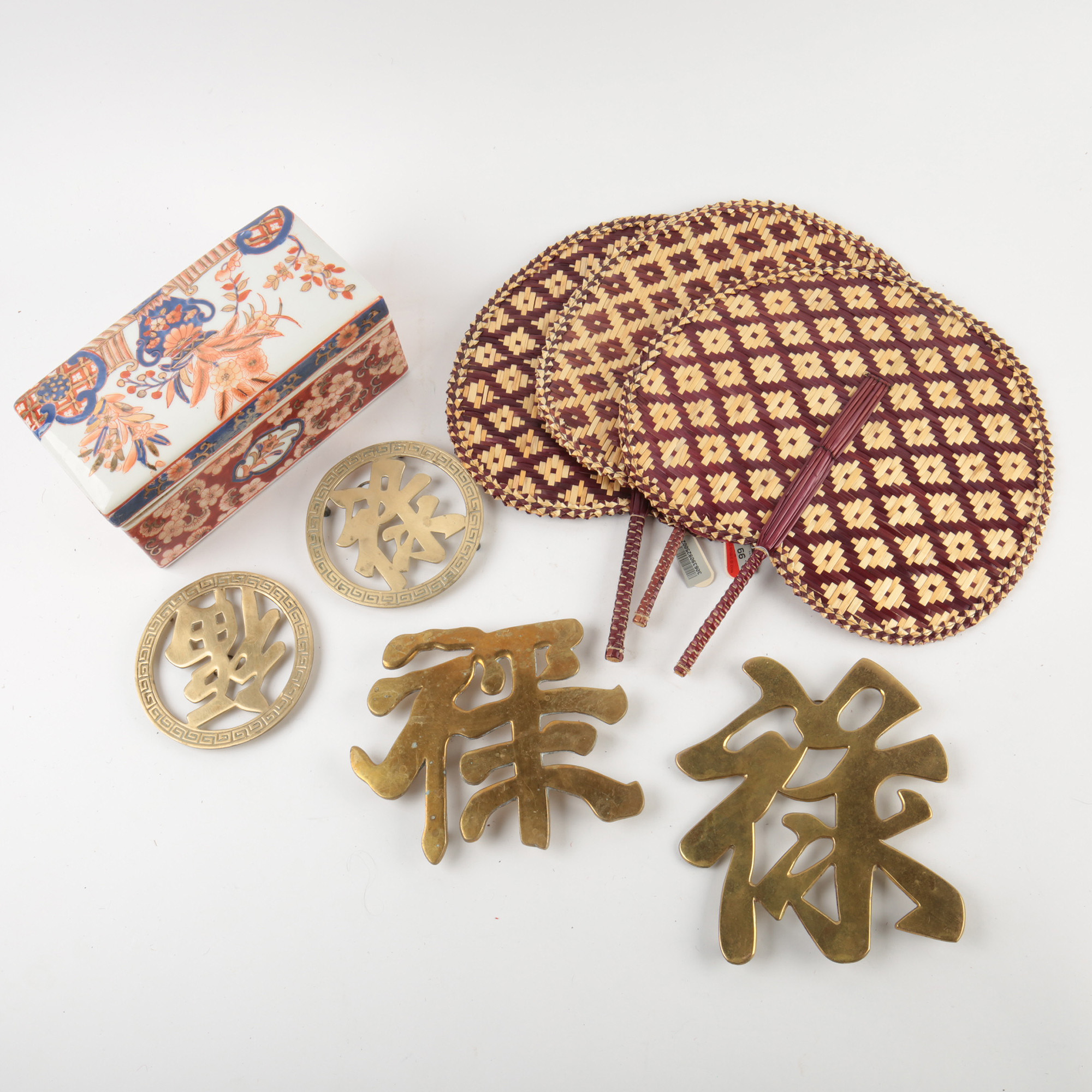 Vintage Asian Fans and Trivets