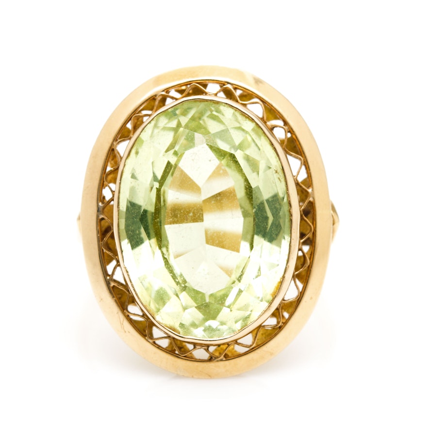 18K Yellow Gold Spinel Ring