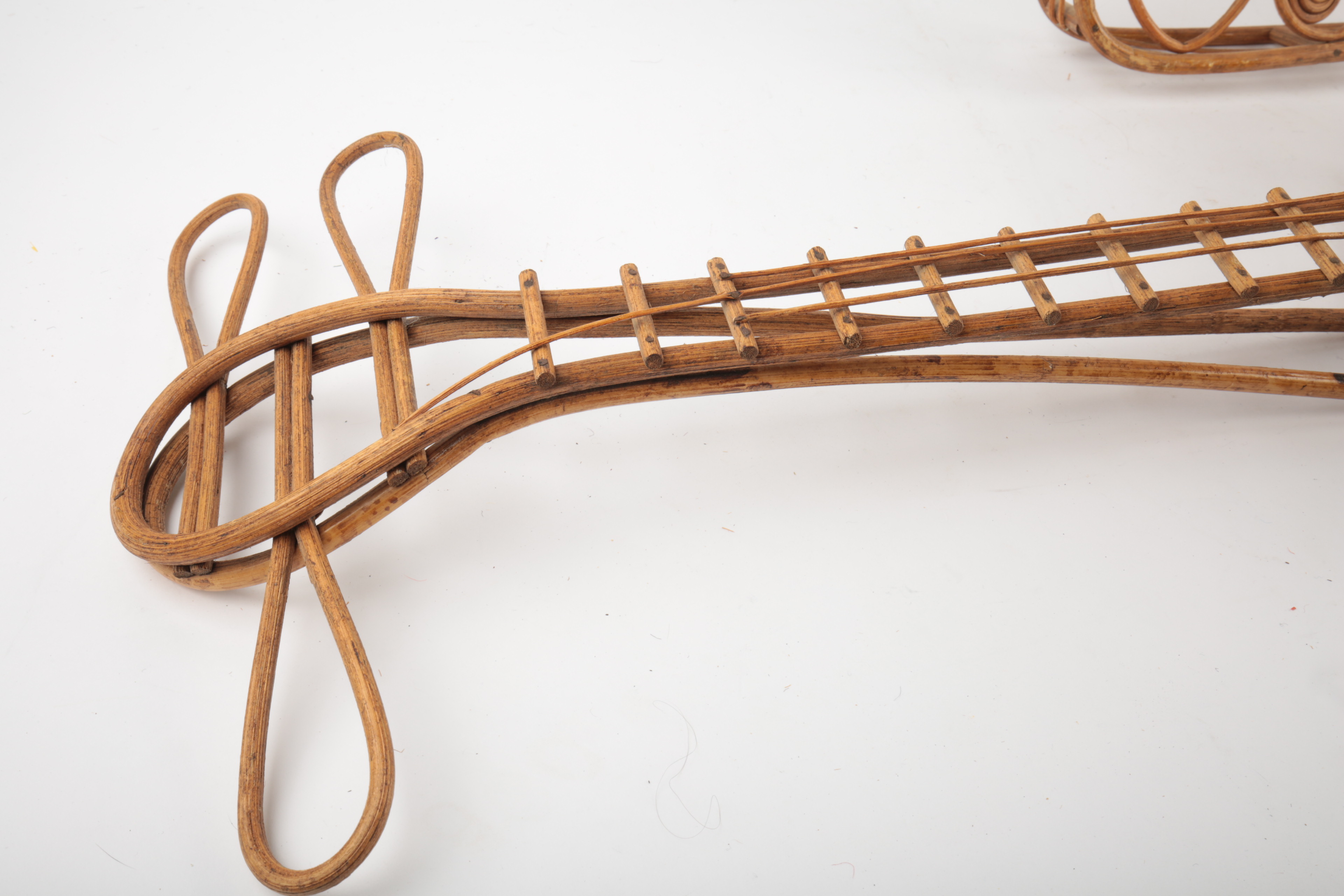 Pair of Decorative Wicker String Instruments Wall Decor Items