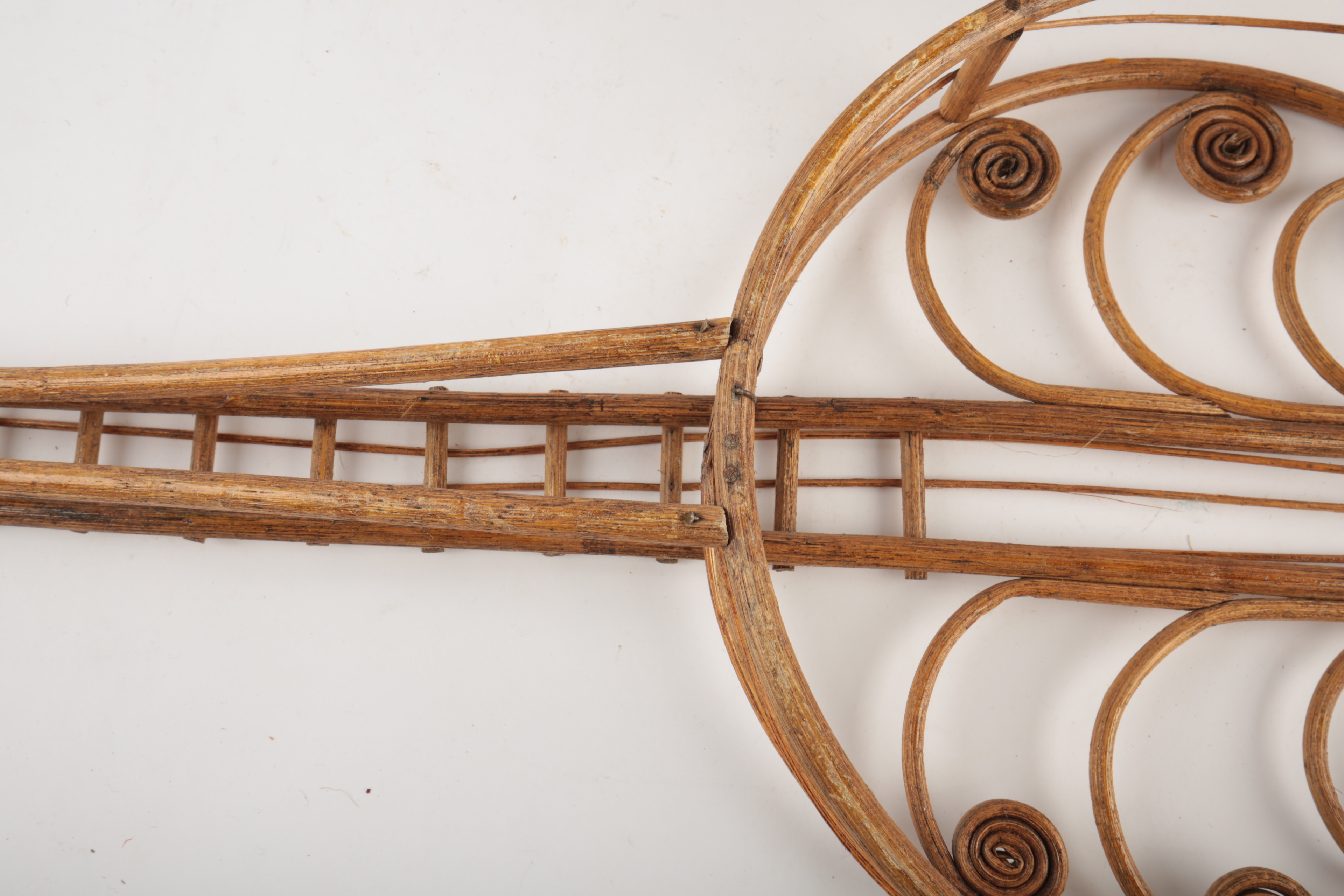 Pair of Decorative Wicker String Instruments Wall Decor Items
