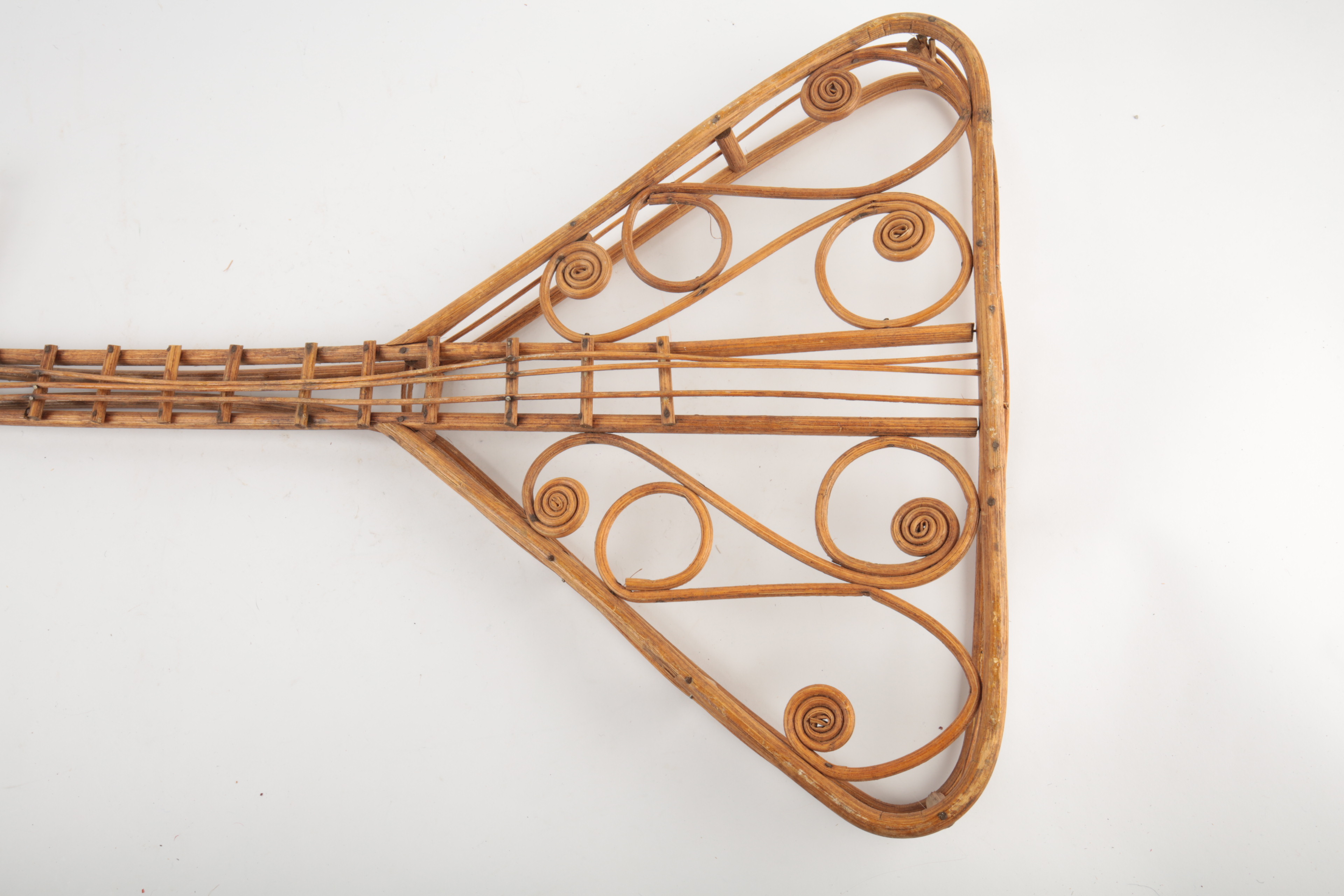 Pair of Decorative Wicker String Instruments Wall Decor Items
