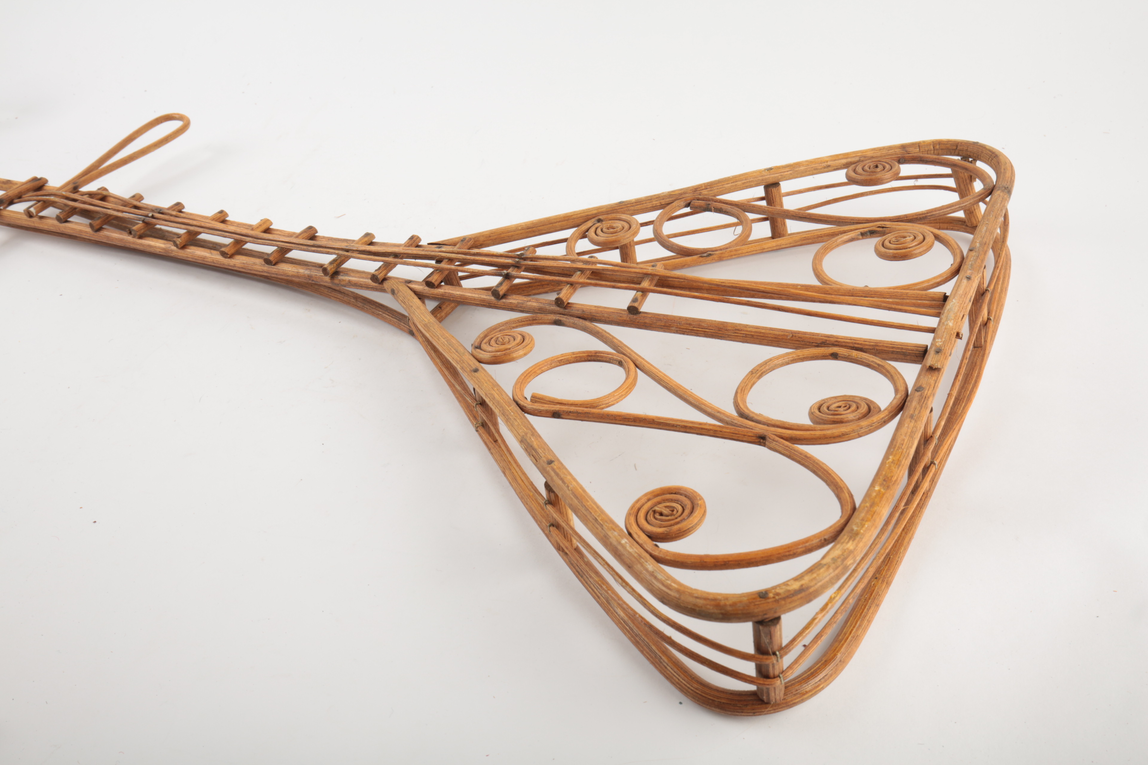 Pair of Decorative Wicker String Instruments Wall Decor Items